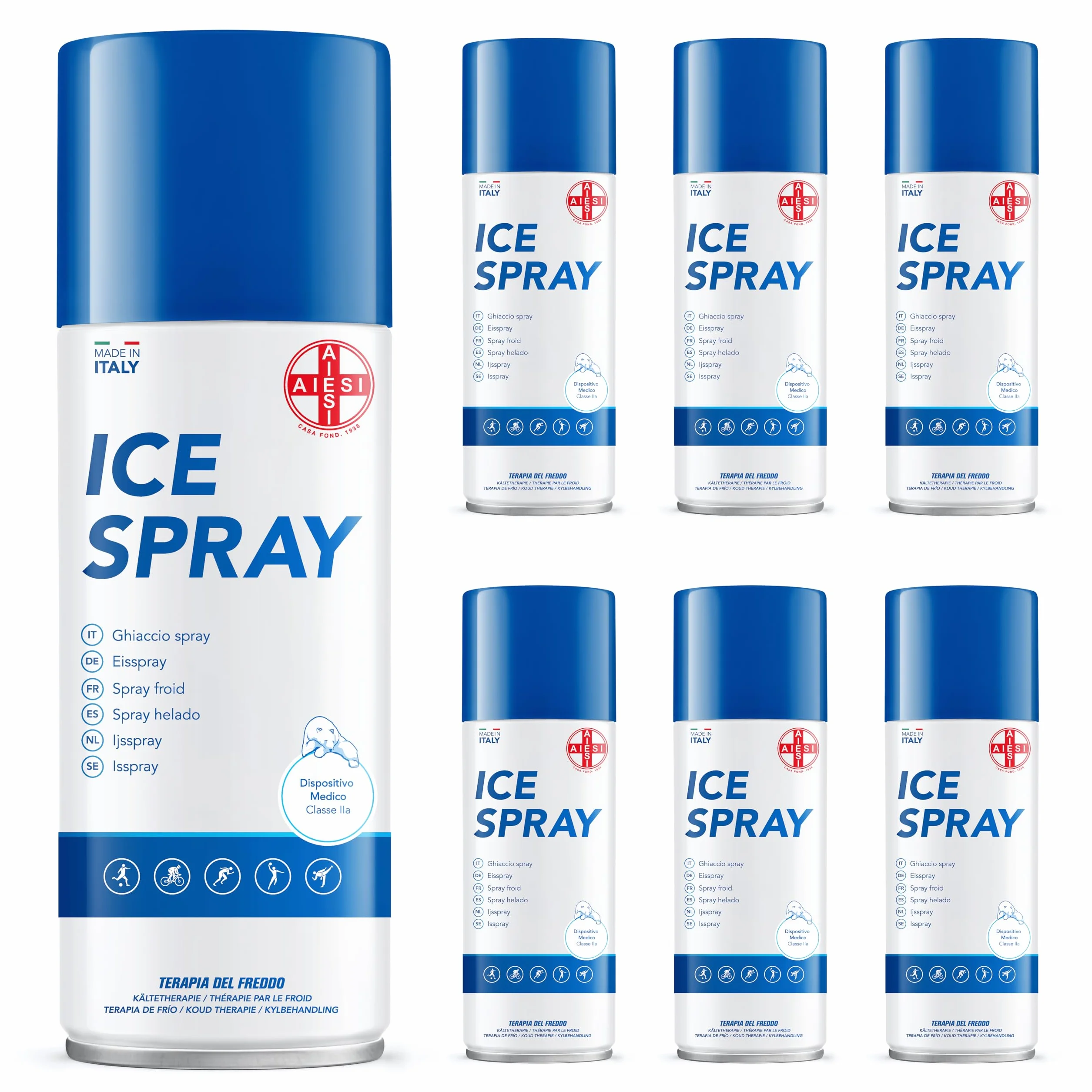AIESI Ghiaccio Spray sport 6x400 ml al mentolo ICE SPRAY Made in Italy