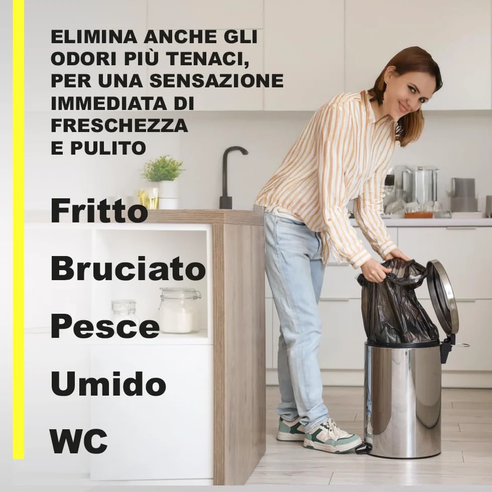 ENJOY TECH Rimuovi Odori Spray 500 ml – Neutralizza Odori di Fumo, Animali, Cibo e Sudore – Made in Italy