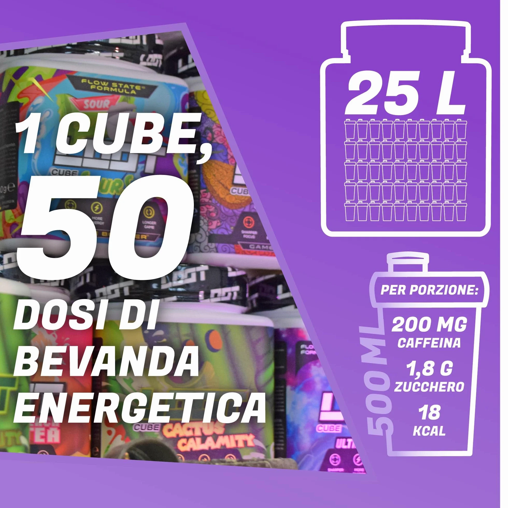 LOOT® - Booster di gioco premium con la formula Flow-State® | 50 porzioni (400g) con caffeina | 20 ingredienti ad alto dosaggio | Design unico | Concentrazione Resistenza Reattività | Lampone raro
