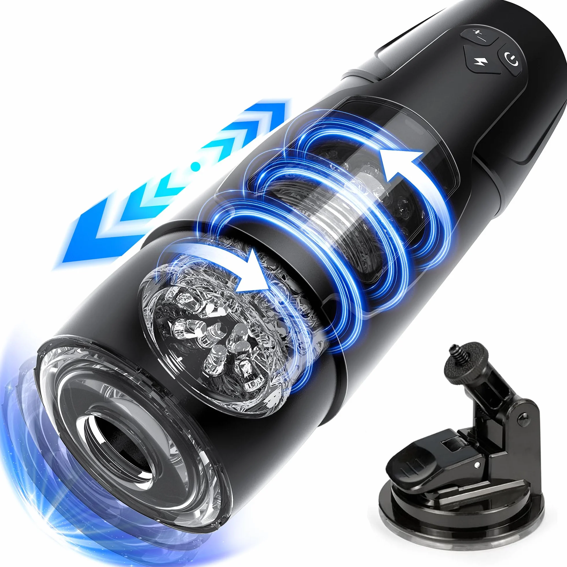 Masturbtore per Uomini Mano Libera Controllo Manuale dell'App Sex Toys, Masturbatore Uomo con 7 Modalità di Funzione Telescopica e Rotante, Masturbatori a Coppa Manuali