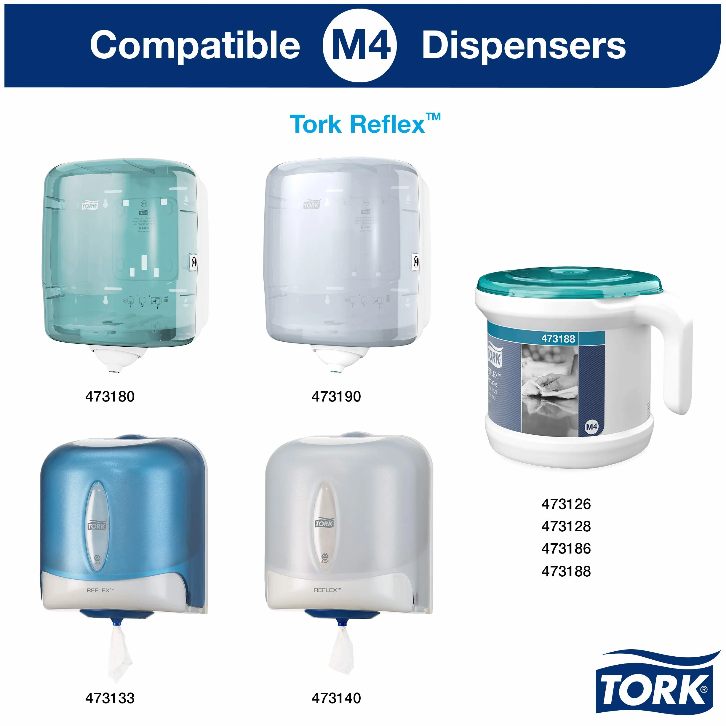 Tork Reflex Carta Plus Advanced Asciugamani 2 Veli 6 Rotoli 150,8 m Bianco Compatibile M4