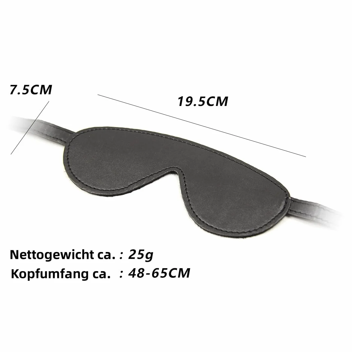 BDSM Maschera per occhi in pelle PU regolabile