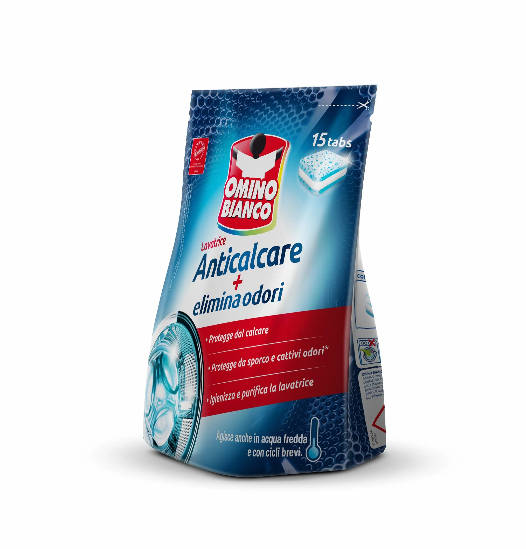 Omino Bianco Anticalcare Lavatrice Tabs 8x15 Igienizzante