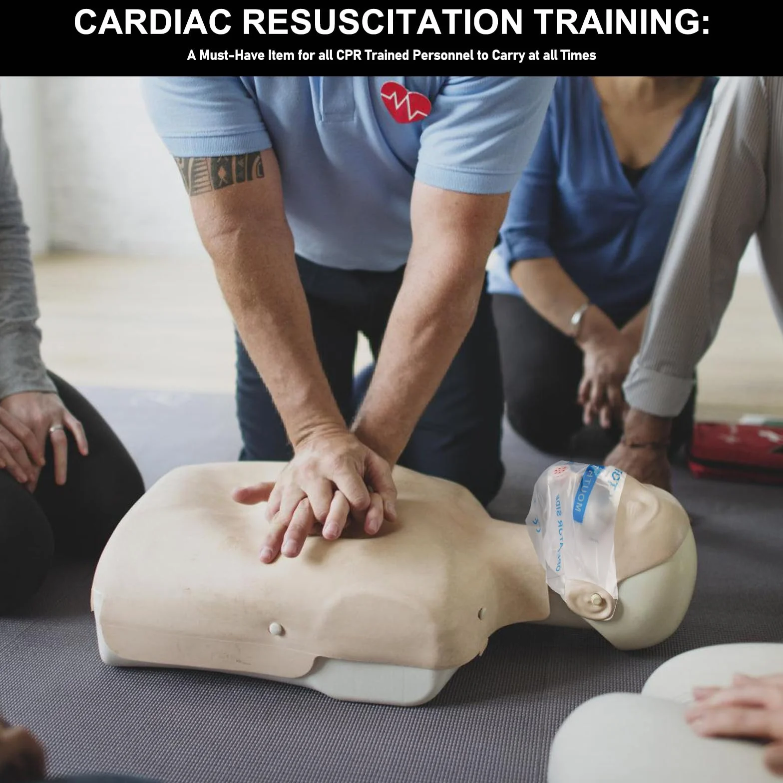 Mascherina Respiratoria Portachiavi CPR con Valvola di Ritenuta per Primo Soccorso e Addestramento AED (Rosso)