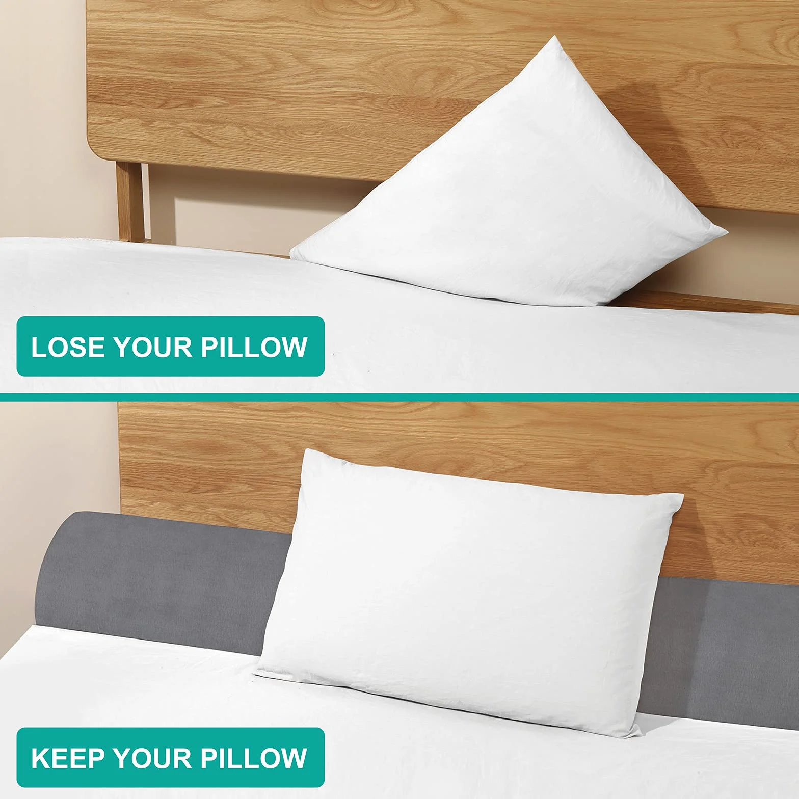 BIGGRAY-T Cuscino a cuneo per letto arcuato