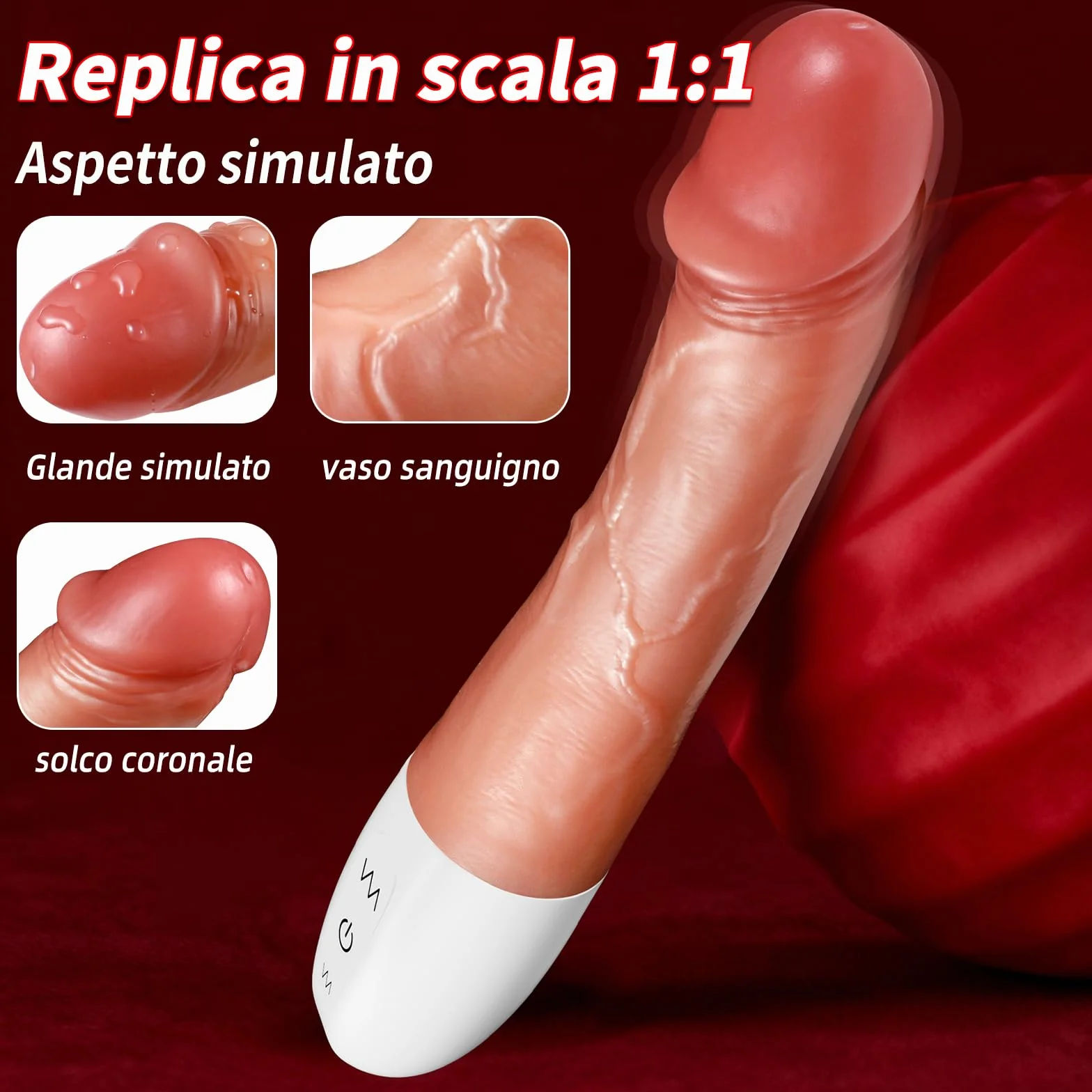 vibratoreper donna realistico dildo vibratore con 10 modalità di vibrazione. sexytoysys donna sessuale adatto alla stimolazione vaginale, anale, clitoridea, dei capezzoli e del pene
