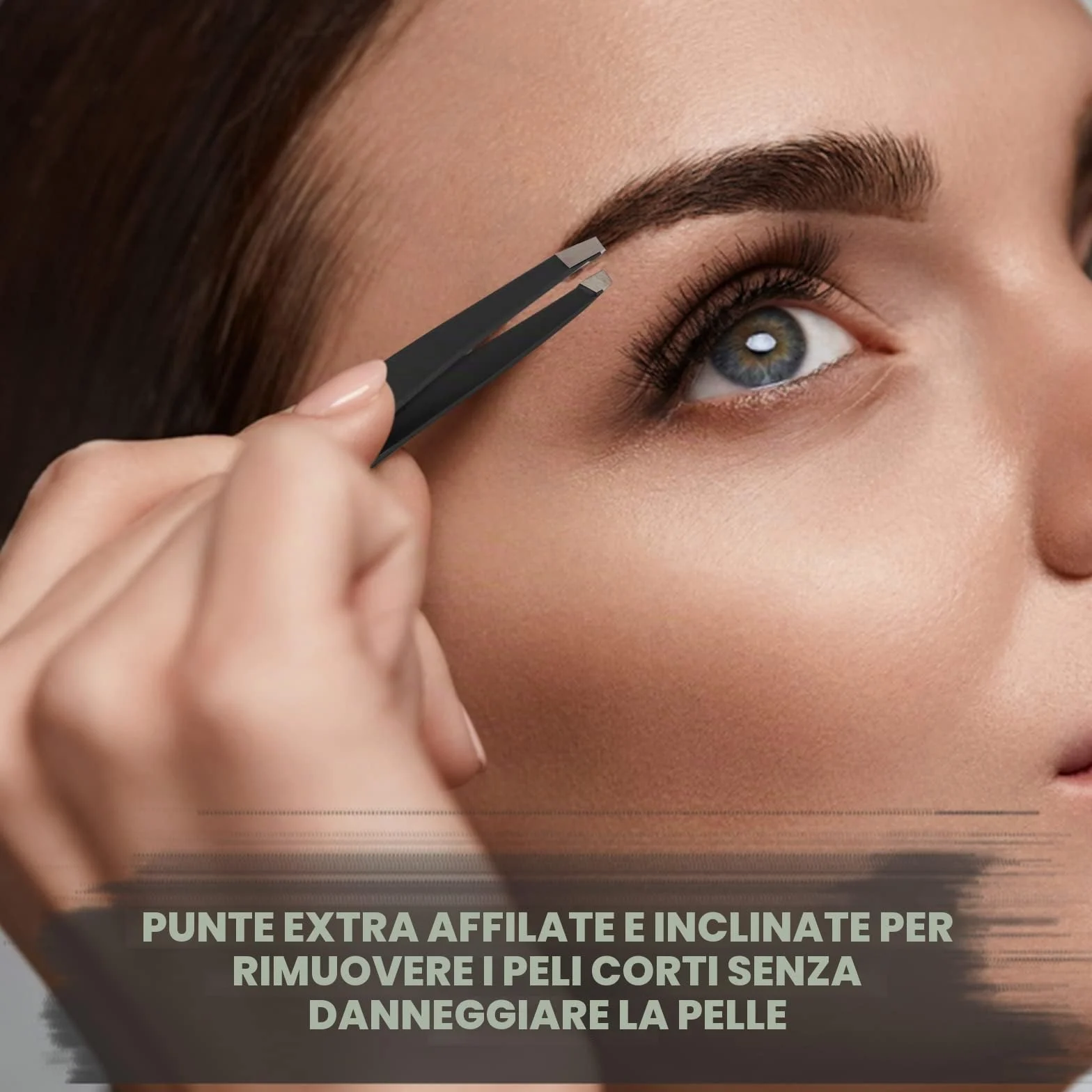 SS INSTRUMENTX Pinzetta Sopracciglia Professionale per Uomini e Donne, Acciaio Inossidabile Punta Inclinata Pinzetta Sopracciglia per Rimozione peli Precisione, Impugnatura Antiscivolo (Nera)