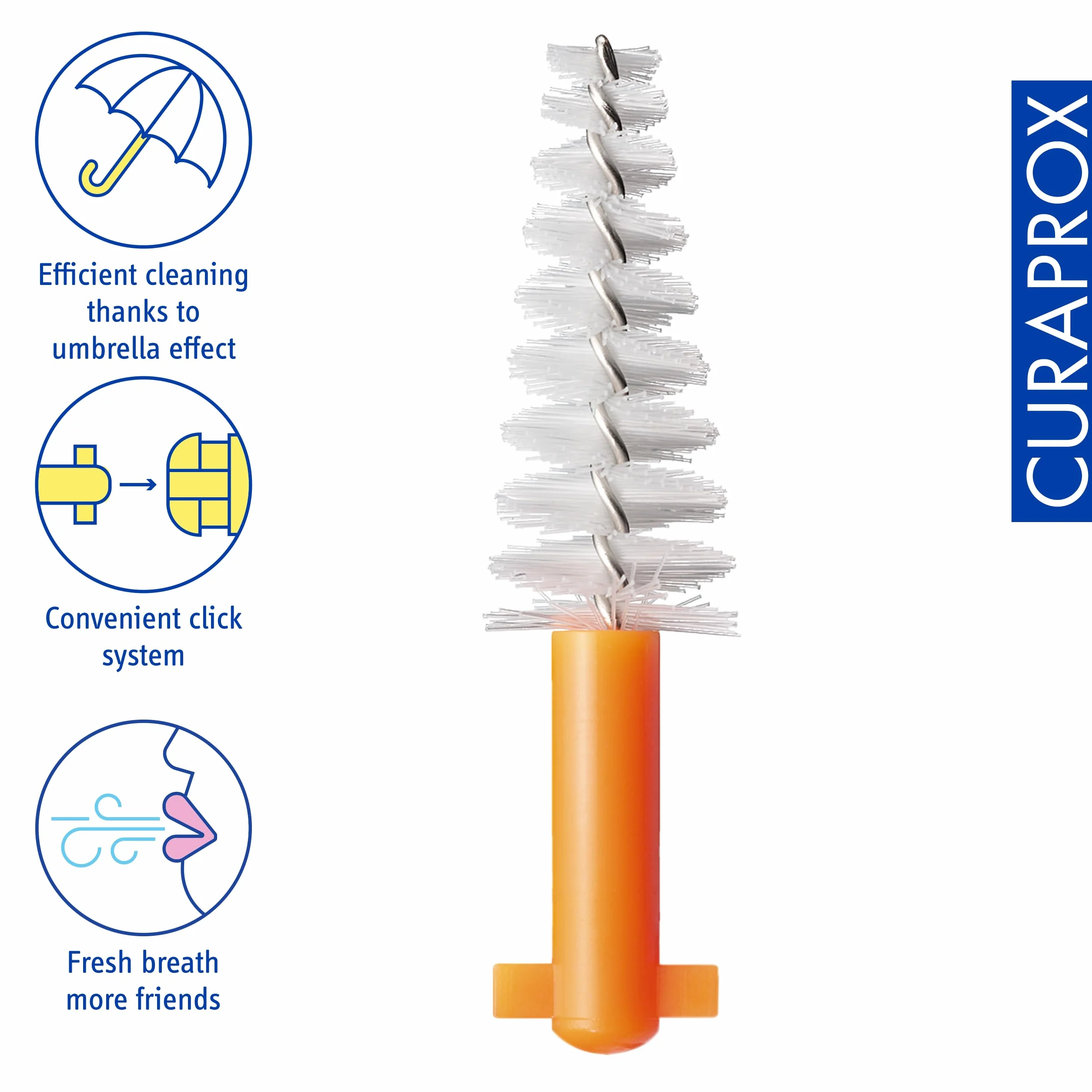 Curaprox Spazzolino interdentale Refill Ortho-Size 14 4-Pack Arancione