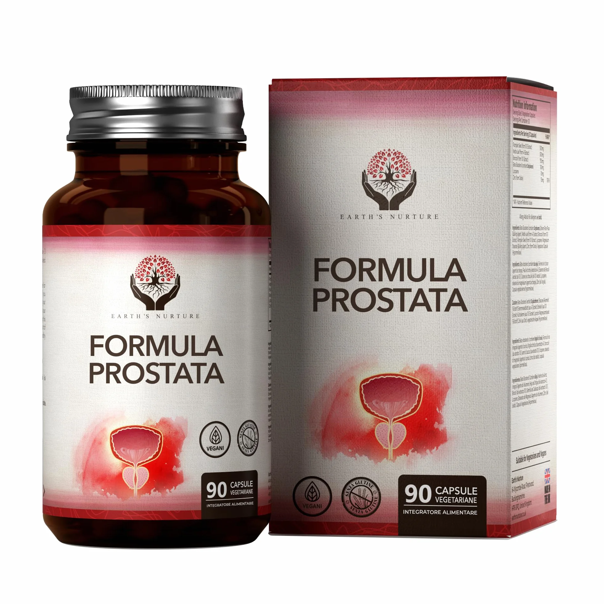 EN Prostata Integratore 90 Capsule Alto Dosaggio Licopene Zinco Non-OGM Senza Glutine