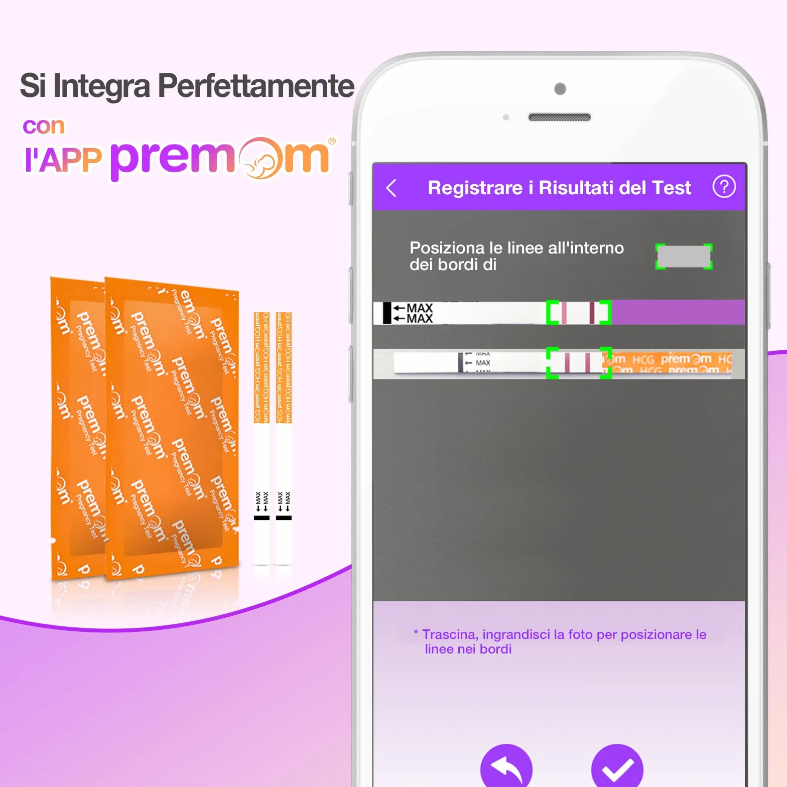 Premom Test di Gravidanza Precoce Ultra Sensibile 10mIU/ml Rilevamento Rapido con APP