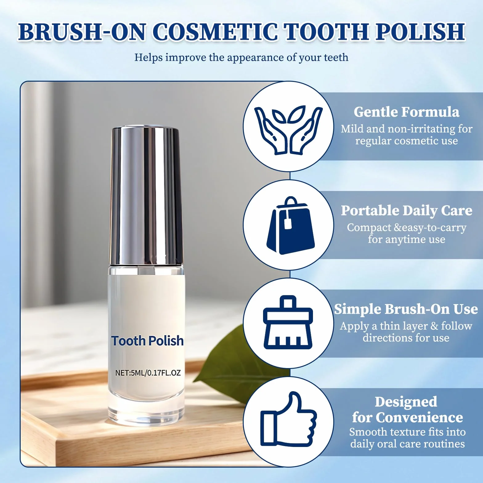 Tooth Paint 5ml*2 - Sbiancante Dentale, Formula Delicata, Rimuove Macchie Sorriso Bianco