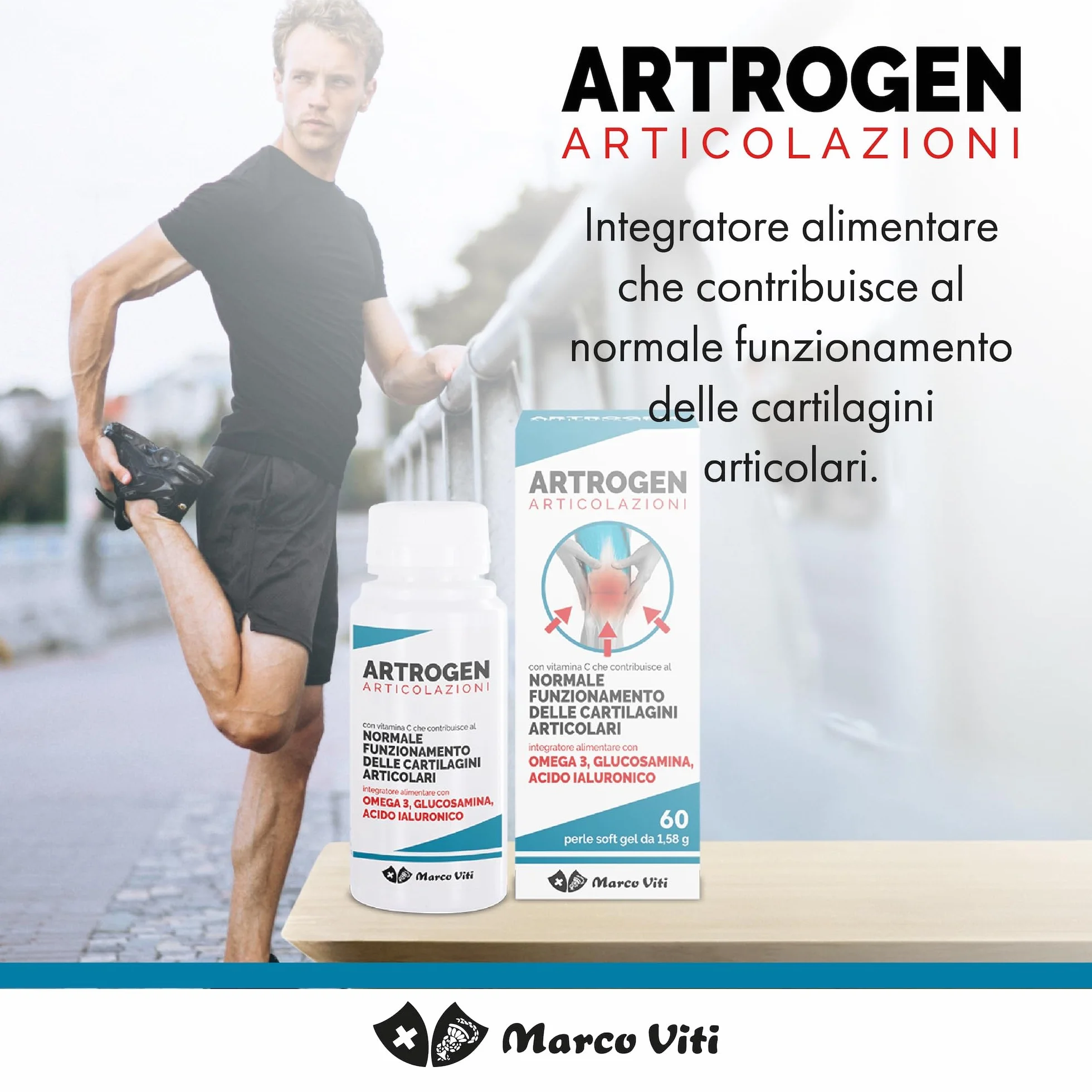 Marco Viti Artrogen Articolazioni Integratore Alimentare 60 Perle Soft gel, 98.4 grammo, 1