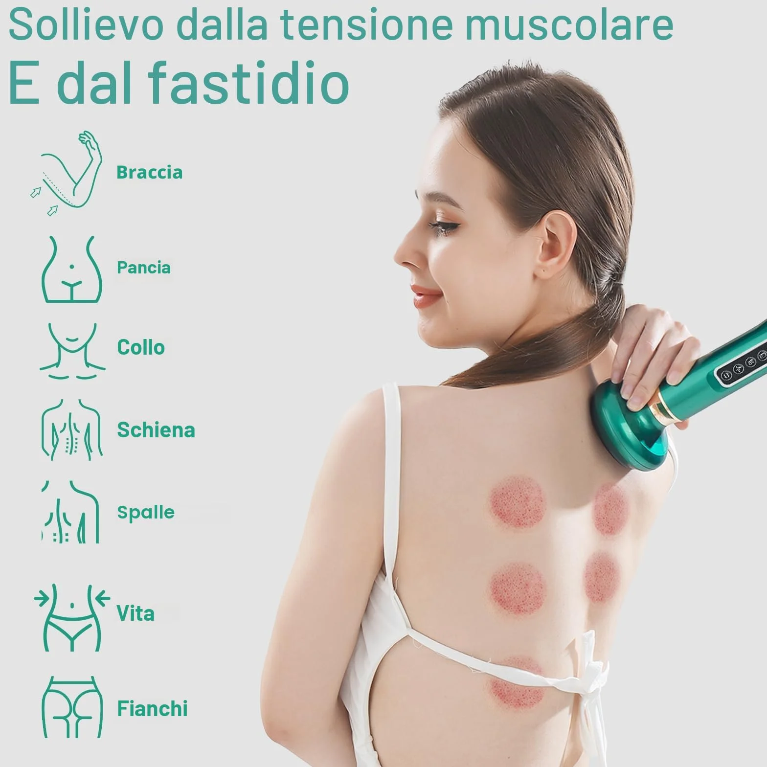Dispositivo di Massaggio Elettrico a Bolle, Massaggiatore Anticellulite per Gambe/Addome/Mani, Dispositivo Anticellulite, Fotocamera di Drenaggio Linfatico con 12 Programmi e 4 Modalità