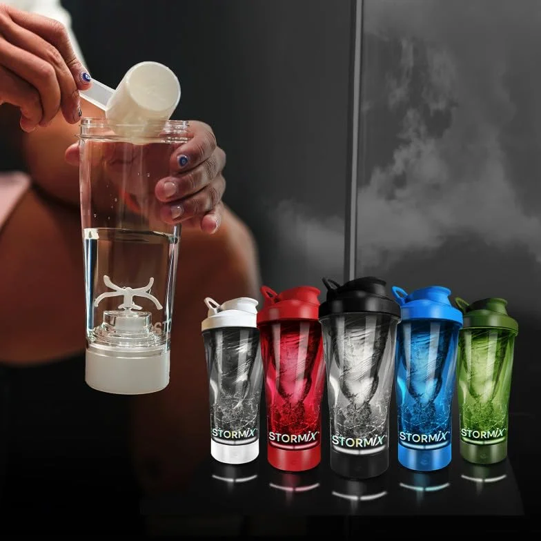 Stormix - Shaker elettrico | Mixer di alta qualità | Preparazione omogenea per proteine, pre Workout | Capacità 700 ml | Tritan e ABS, senza BPA | Basso volume sonore | Ricaricabile USB