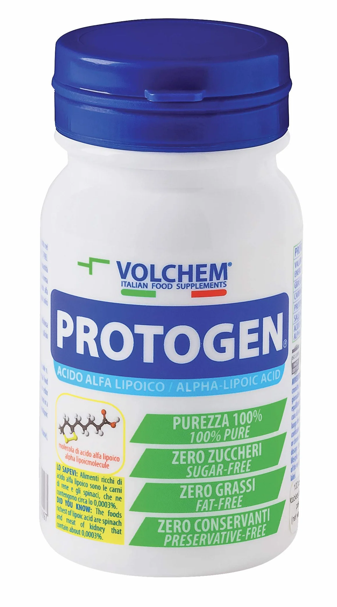 Volchem Protogen Integratore Alimentare Acido Alfa Lipoico Antiossidante 100 Compresse 75 g