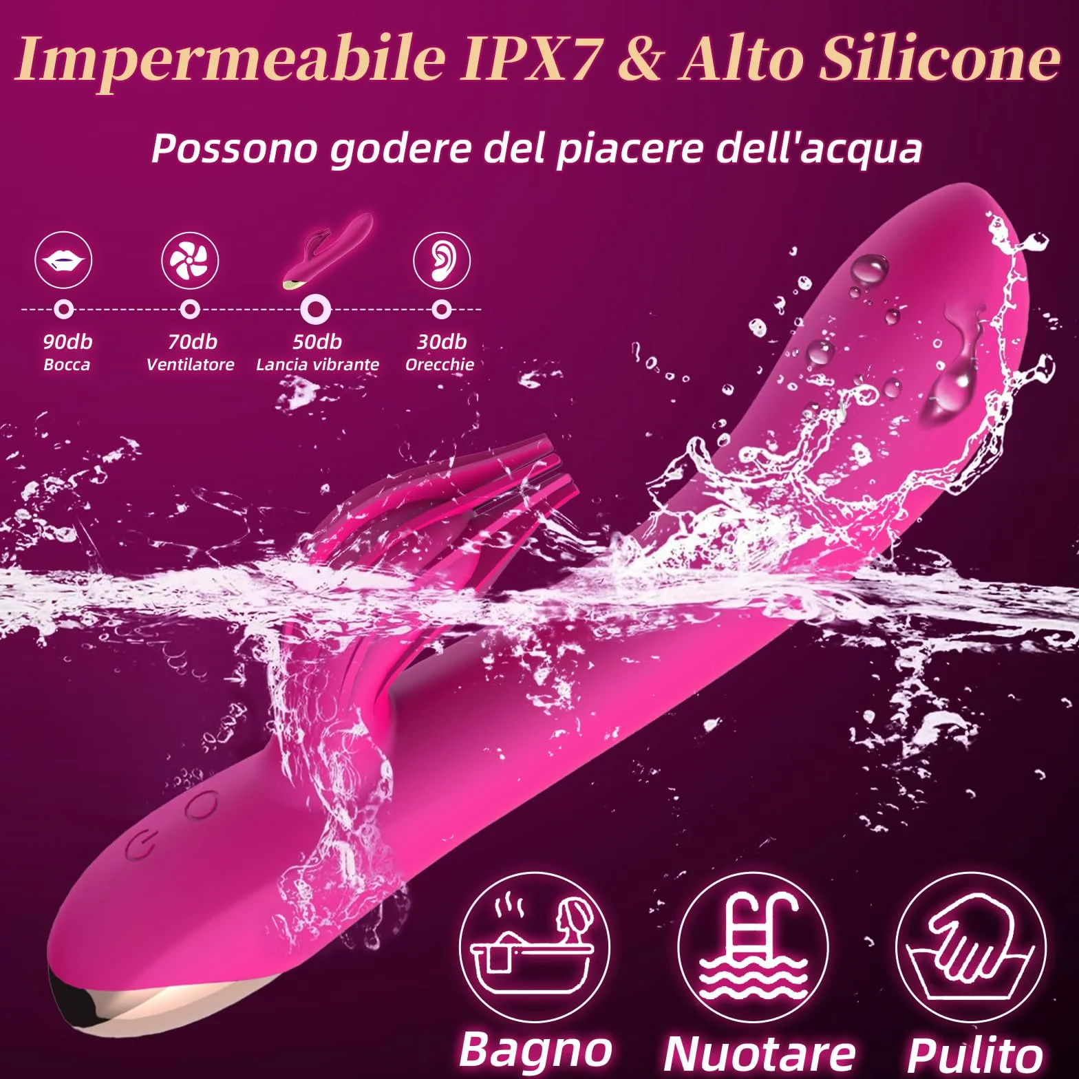 Vibratoreper Donna Professionale Clotoride Vibratore Rabbit 10 Modalità Dildo Realistico Sexytoysys Coppia Vibratoriper Donne Grandi Vibratori Clitoride Squirting Sex Toys Sessuali per Donna Pen(Rous)