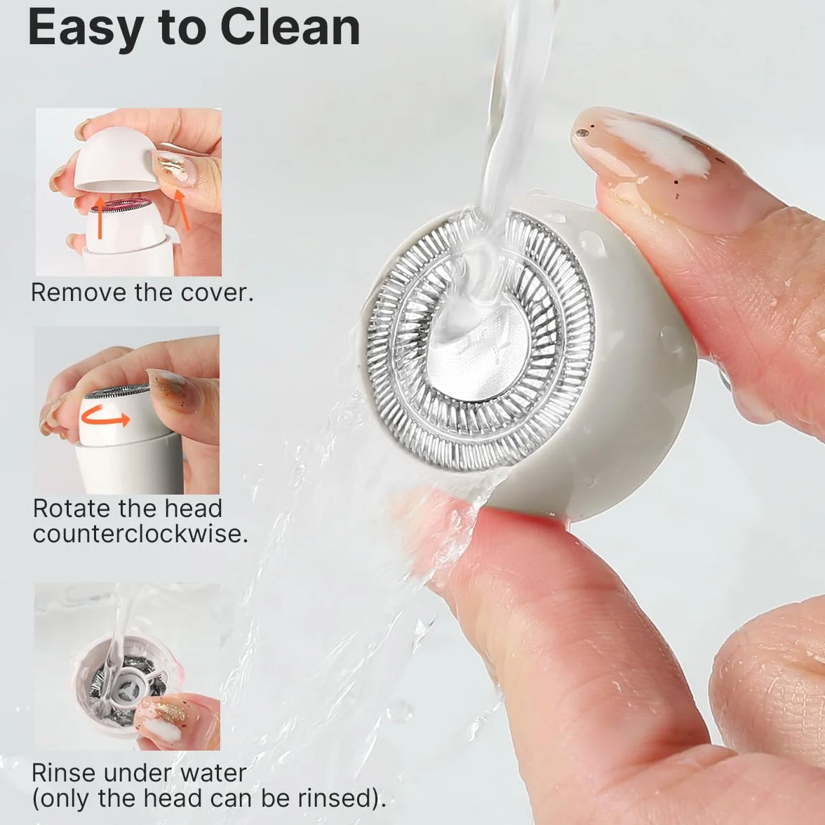 TOUCHBeauty Depilazione facciale per donne, depilazione impeccabile del viso per donne, rasoio per peli di pesca, peli del mento e baffi del labbro superiore, rasoio portatile da donna AG-1653 bianco