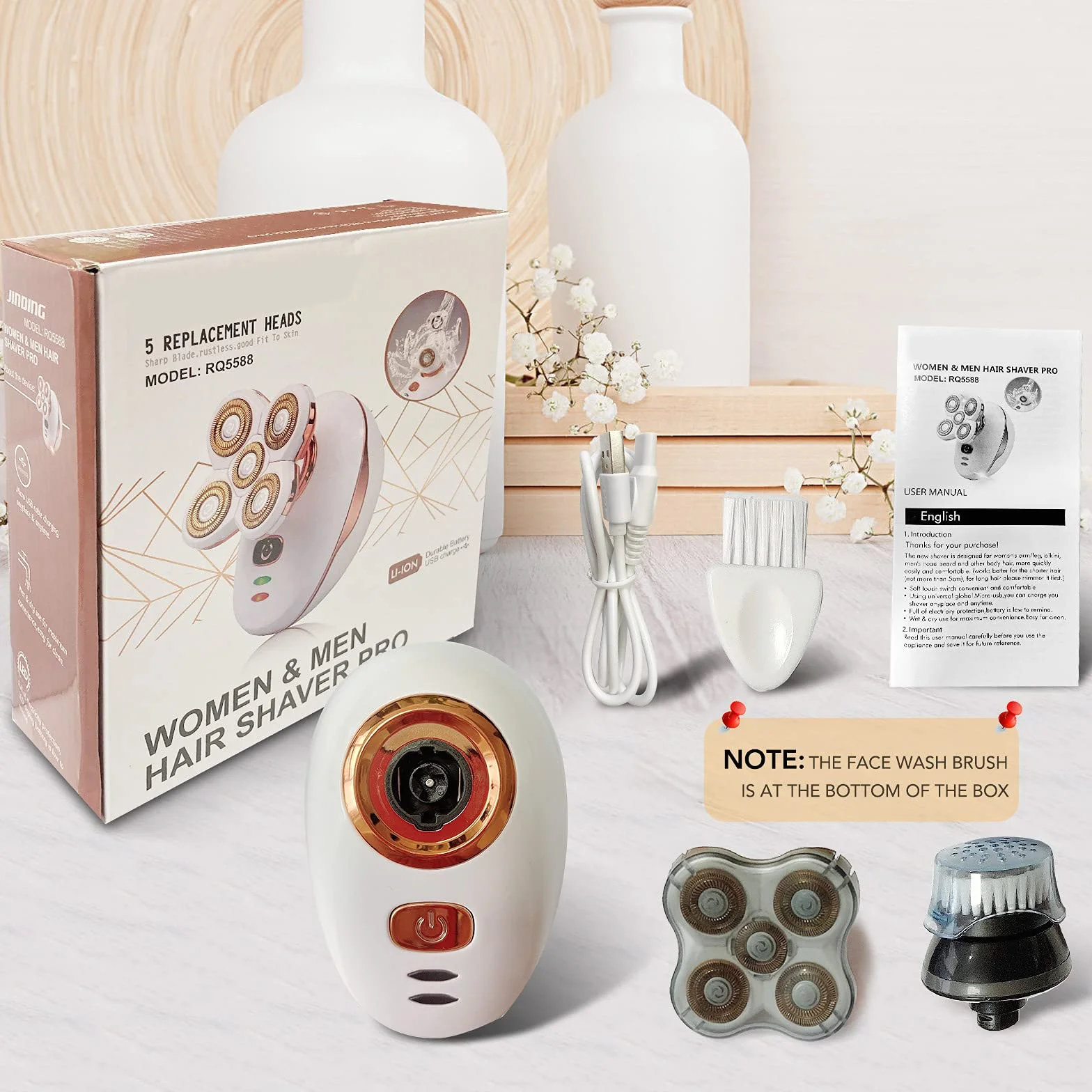 2021 Upgrade Rasoio Elettrico Da Donna, Lady Shaver Indolore, Impermeabile Epilatore per il Corpo Femminile, Ricaricabile e cordless Trimmer Depilazione per gambe Viso Corpo Labbra Ascelle