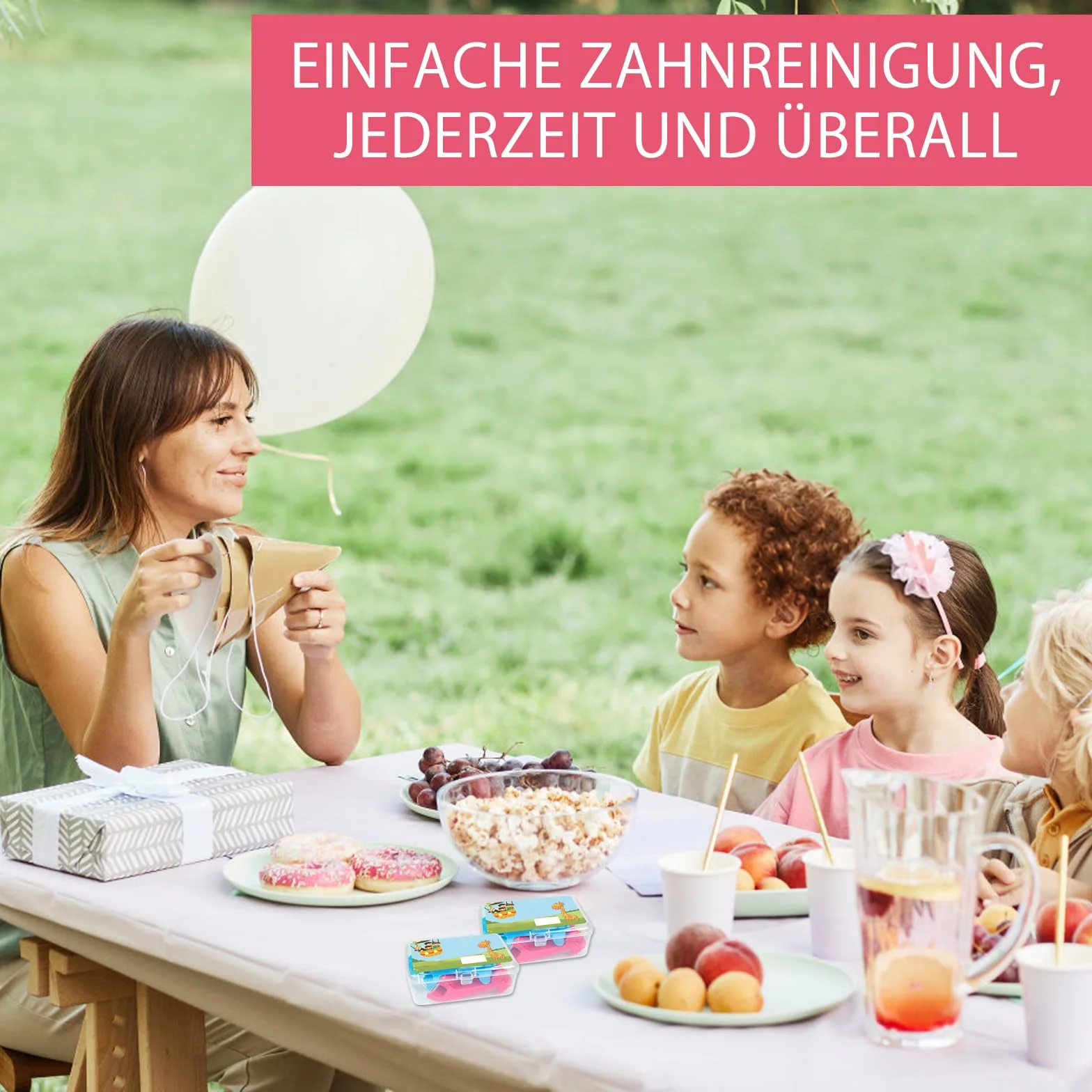 TNSLAND Filo Interdentale per Bambini Giraffa 4 Colori 4 Confezioni da 40 Fili Senza Cera e Antiscivolo per Spazi Ristretti