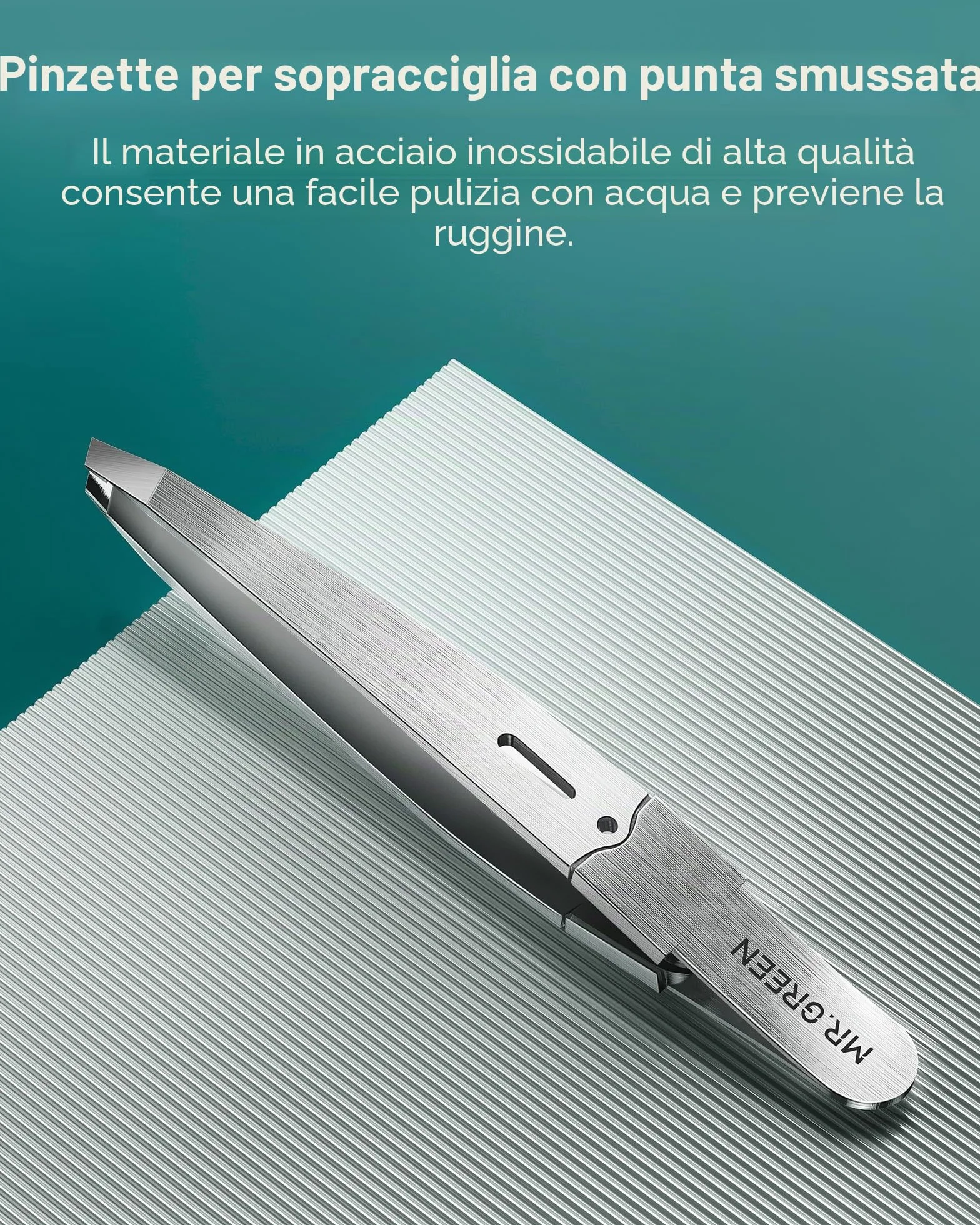 MR.GREEN Pinzette per peli del viso da donna, pinzette professionali di precisione per sopracciglia per donne e uomini,