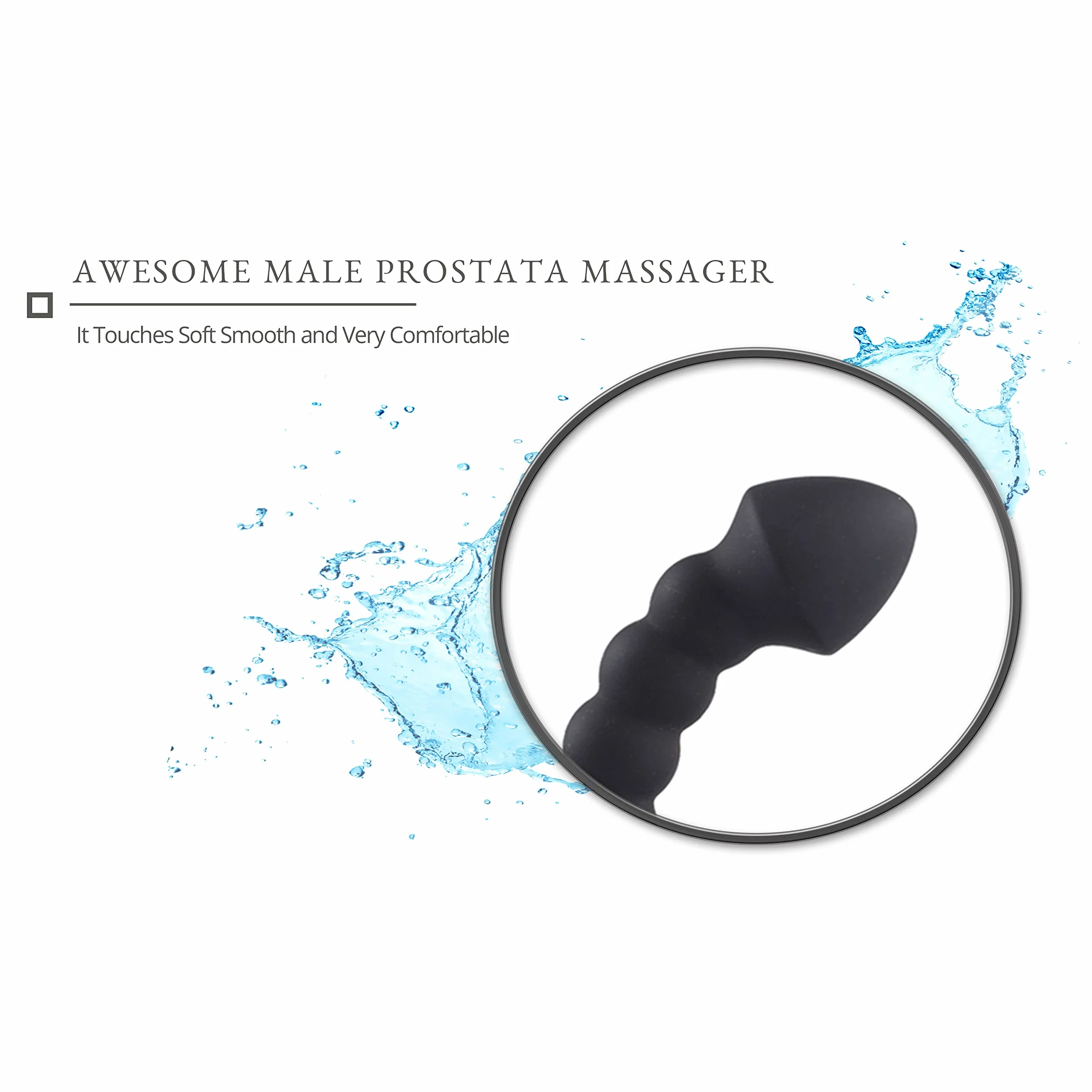 Vibratore prostatico FOPS nero in silicone – Vibratore anale con forte stimolazione prostatica per uomini profondità di inserimento 10 cm | Plug anale prostatico A11-9