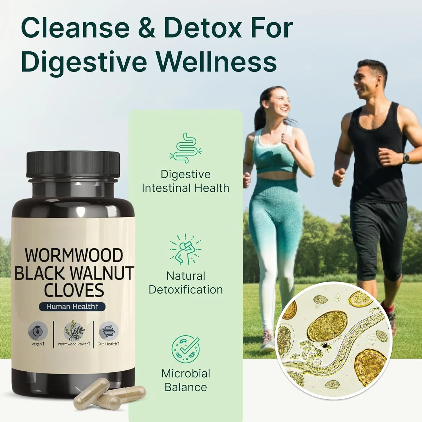 Wormwood Black Walnut Clove - Cleanse, Detox, Intestinal Guard Formula