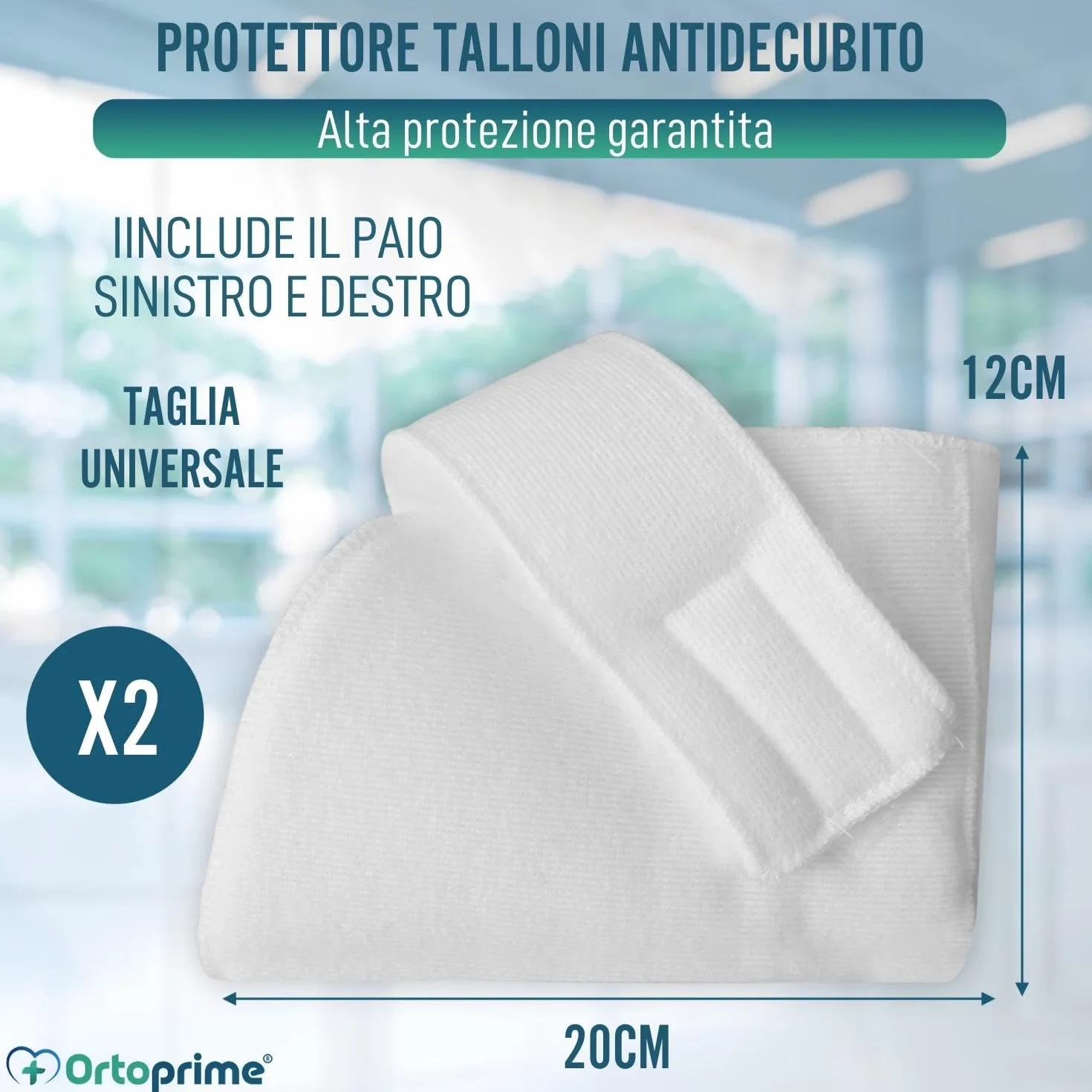OrtoPrime Talloniere Antidecubito Bianche 1 Paio - Proteggi Talloni per Sedia a Rotelle
