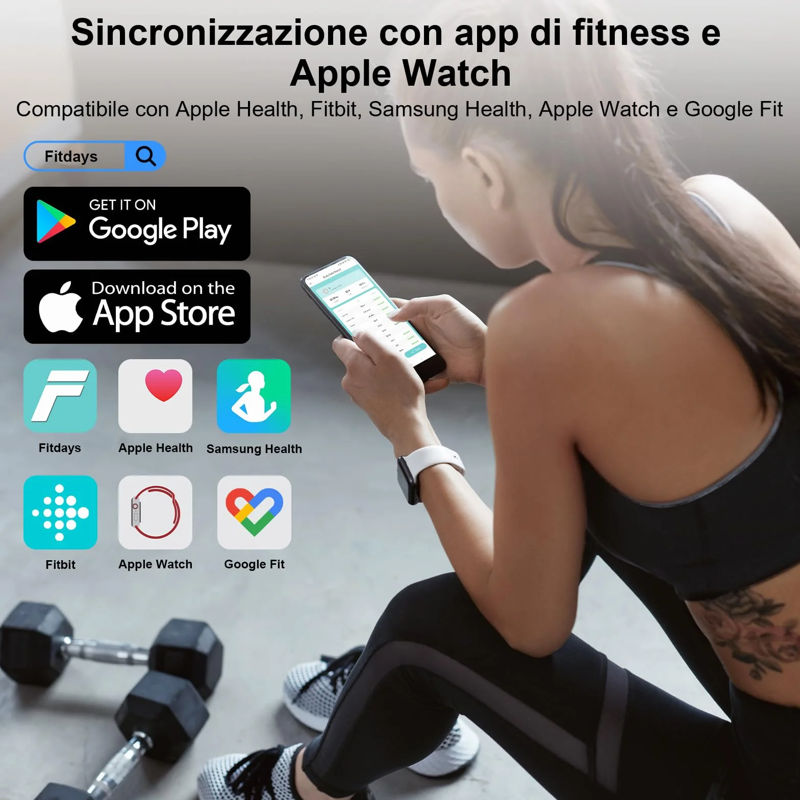 Healthkeep Bilancia Intelligente per Grasso Corporeo e Massa Muscolare, 15 Dati Corpo, APP, Display VA, Verde Iridescente