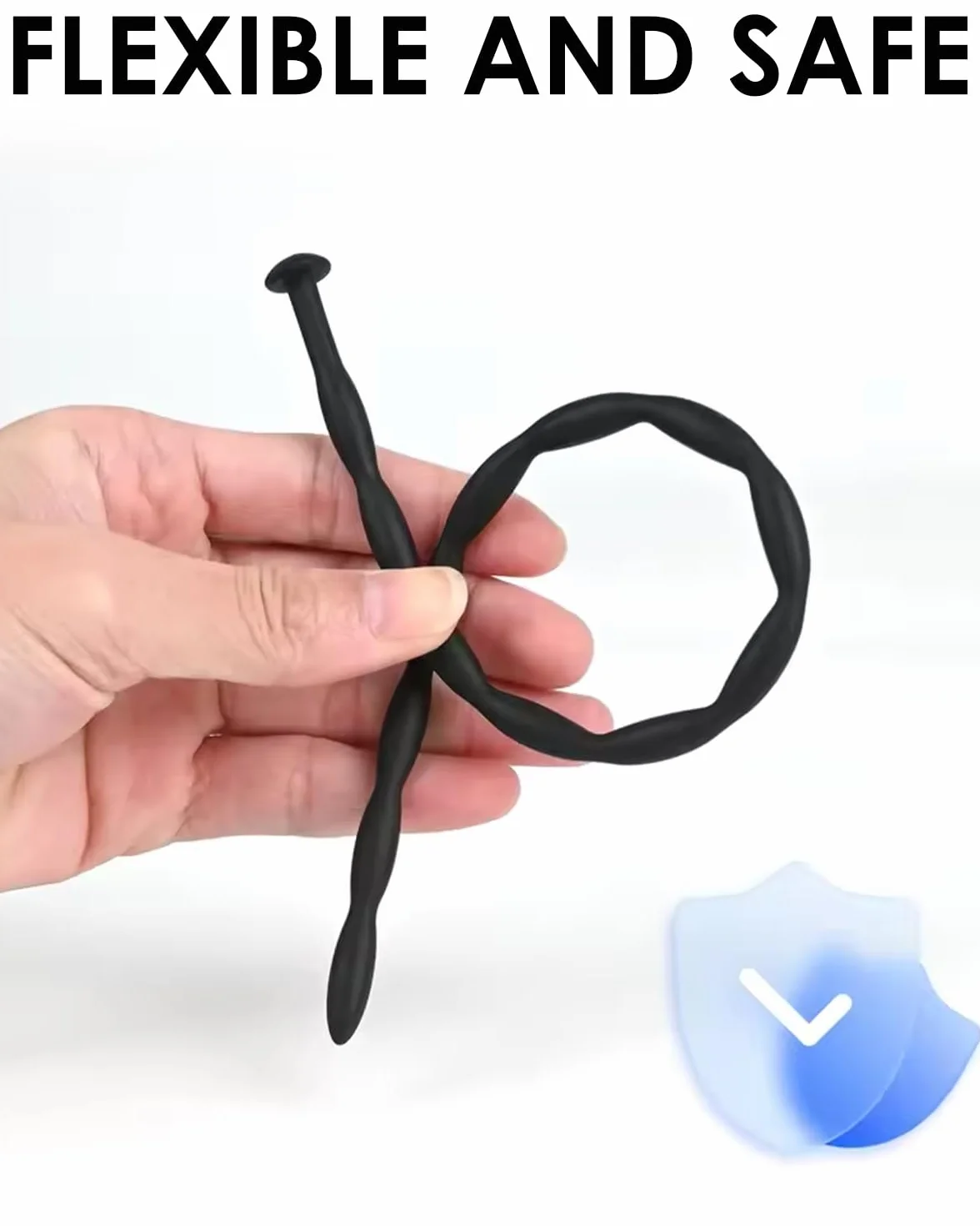 Dilatatore uretrale per pene,5 pezzi,Dilatatore uretrale da 300 mm con connettore,Asta uretrale filettata in silicone morbido,Giocattolo SM per adulti,Nero