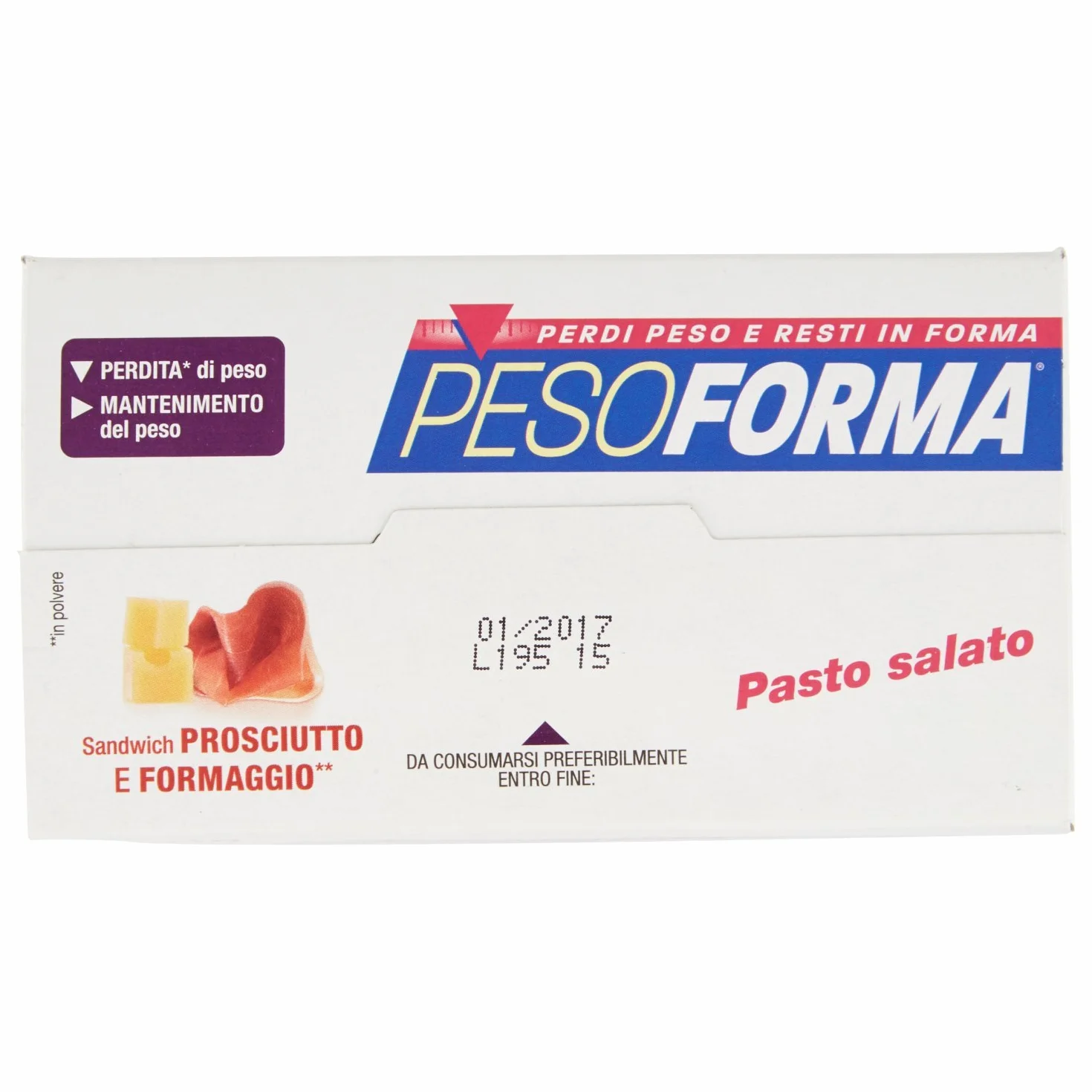 Pesoforma Sandwich Prosciutto e Formaggio Confezione da 8 Sandwich