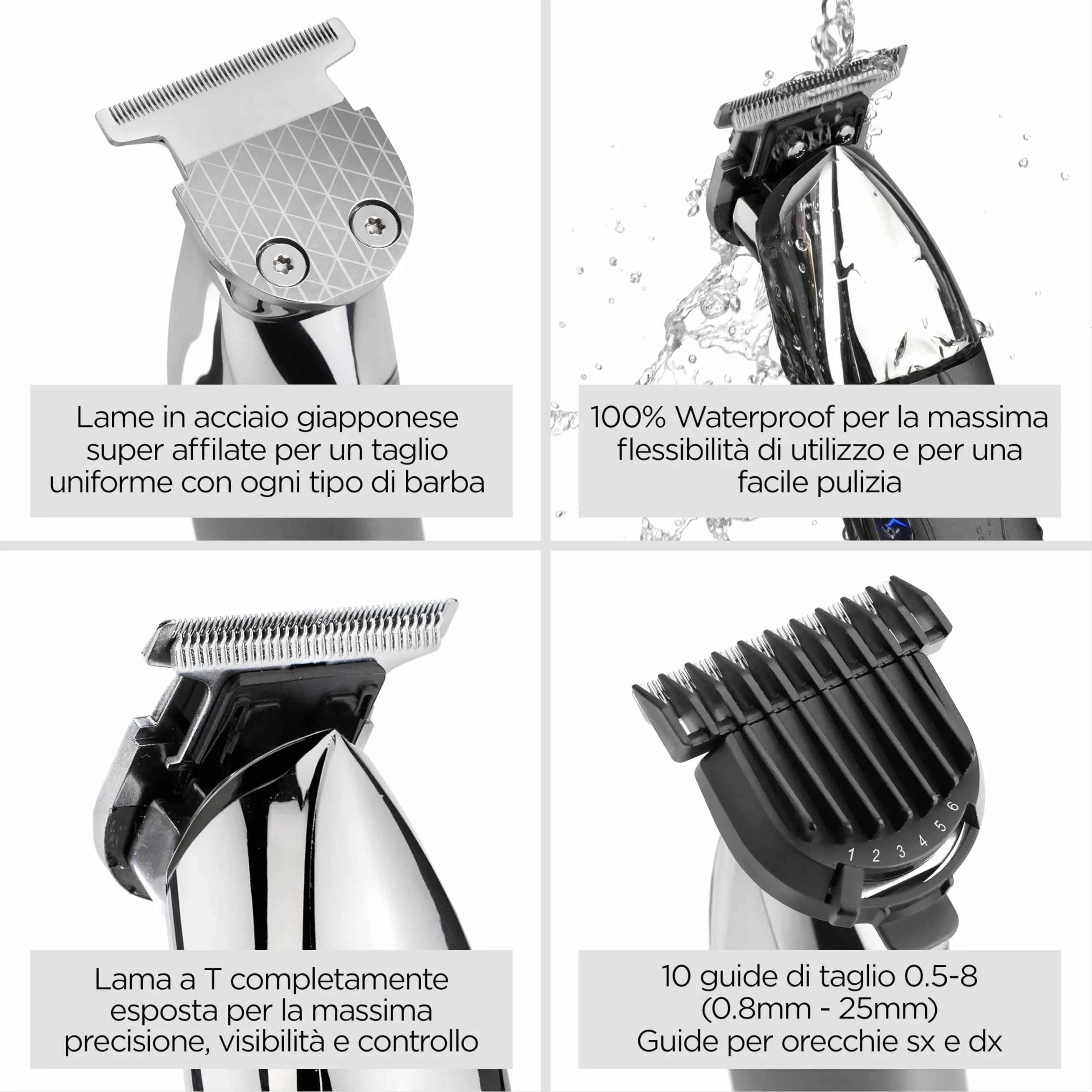 BaByliss Super-X Metal T996E Regolabarba professionale lama T Skeleton acciaio giapponese display digitale batteria al litio 5h autonomia cordless impermeabile