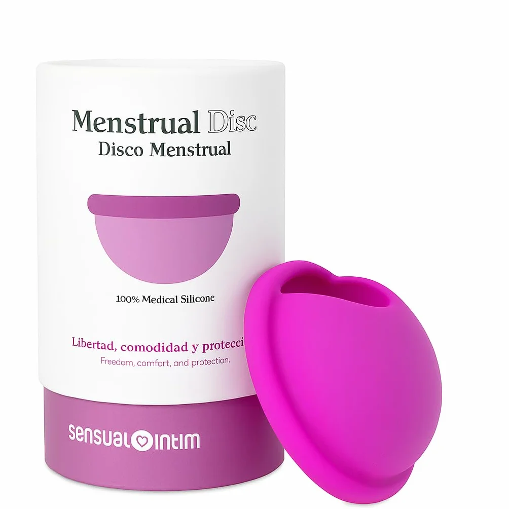 Disco mestruale riutilizzabile, 100% silicone medico, piacevole al tatto, taglie S e L, protezione per 12 ore, adatto per un flusso sanguigno forte, senza pressione, ecologico, ipoallergenico