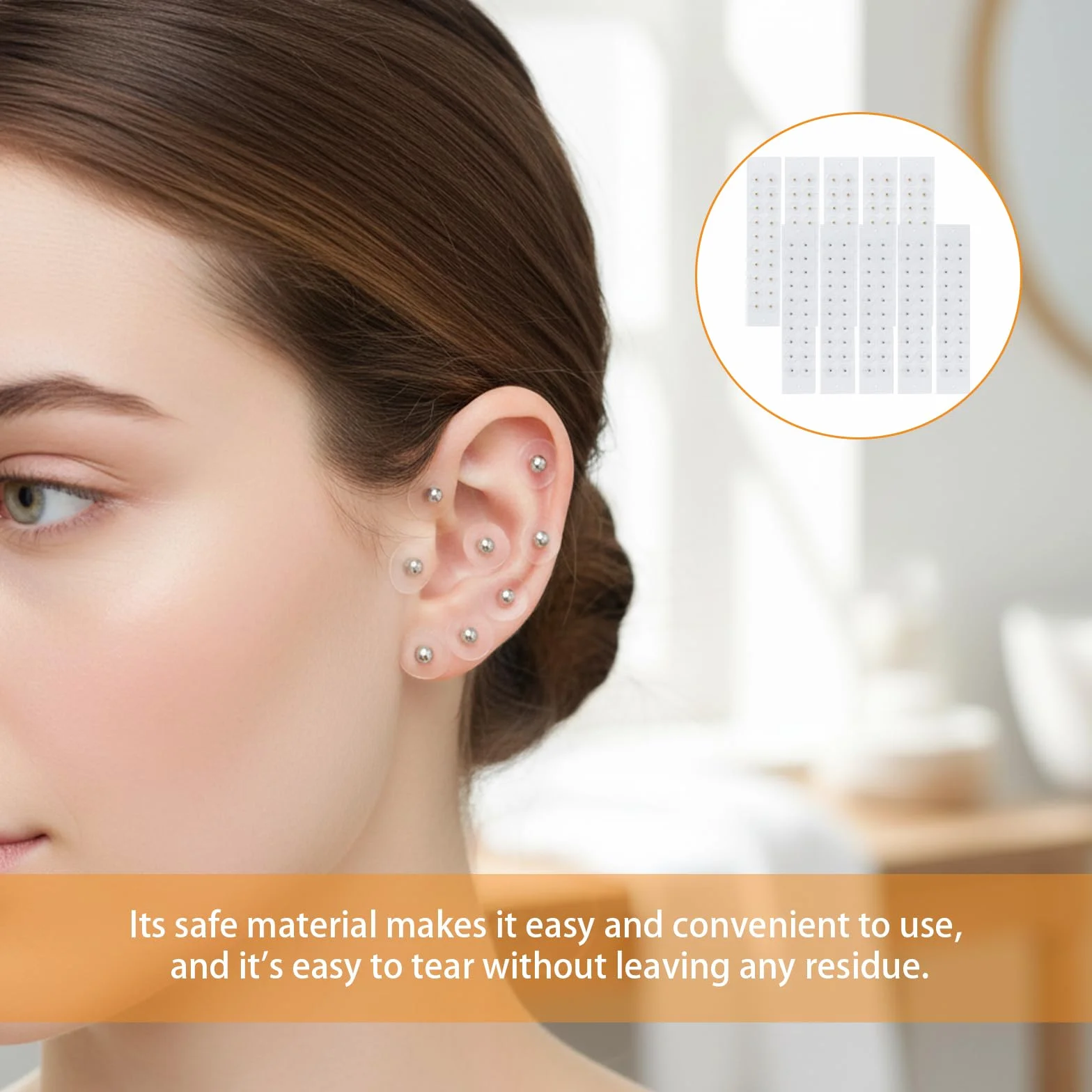 200 PCS Semi Dell'orecchio Agopuntura Auricolare Cerotti Monouso per Digitopressione Auricolare Adatto per Massaggi Di Digitopressione per Alleviare Lo Stress Terapia Multifunzionale（ Oro+Argento）