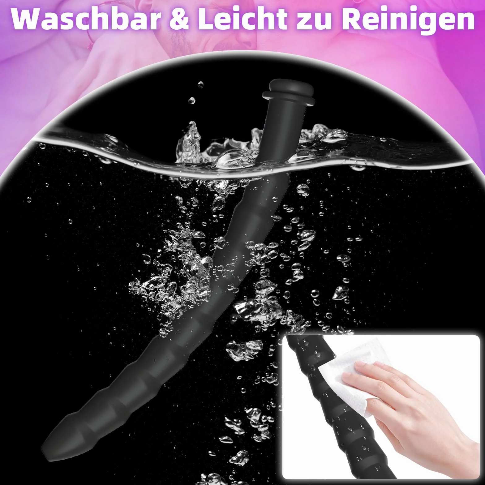 Set 5 Dilatatori per Pene in Silicone Cavo Antiscivolo Plug Uretrale Stimolazione Prostata Giocattoli Sessuali BDSM