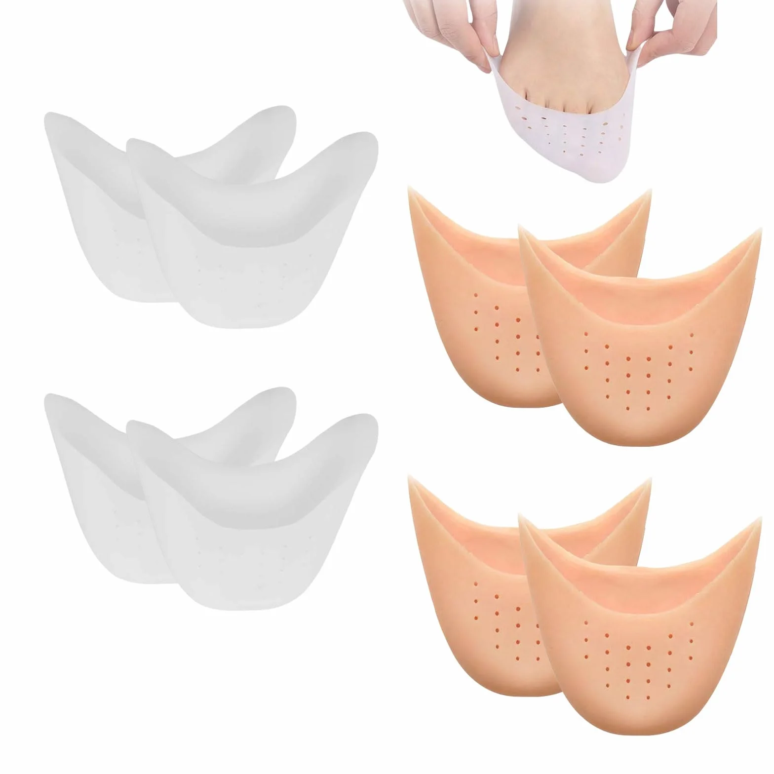 8 PCS Protezione Dita Piedi, Salvapunte in Silicone, Salvapunta per Scarpe a Punta Ballet e Danza Classica, Piede Suggerimento Manicotto