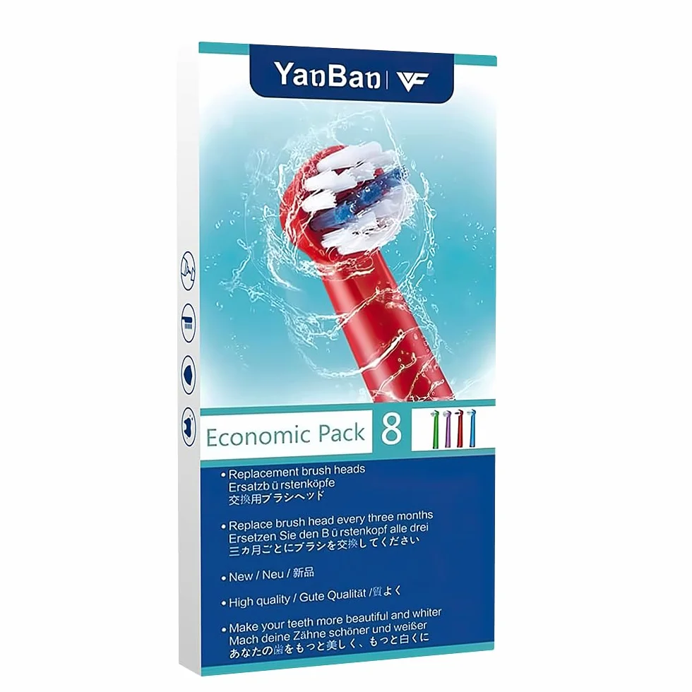 YanBan 8 pezzi Testina per spazzolino per bambini per Oral B, testine di ricambio per Braun kids spazzolino elettrico