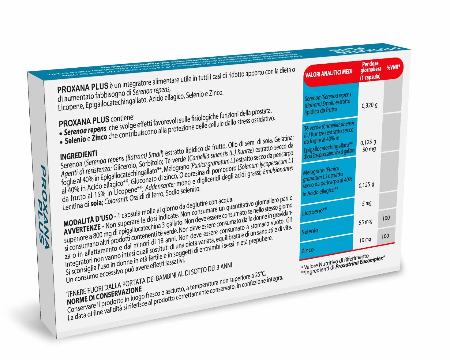 Proxana Plus Integratore Serenoa Repens Licopene Prostata 15 Capsule