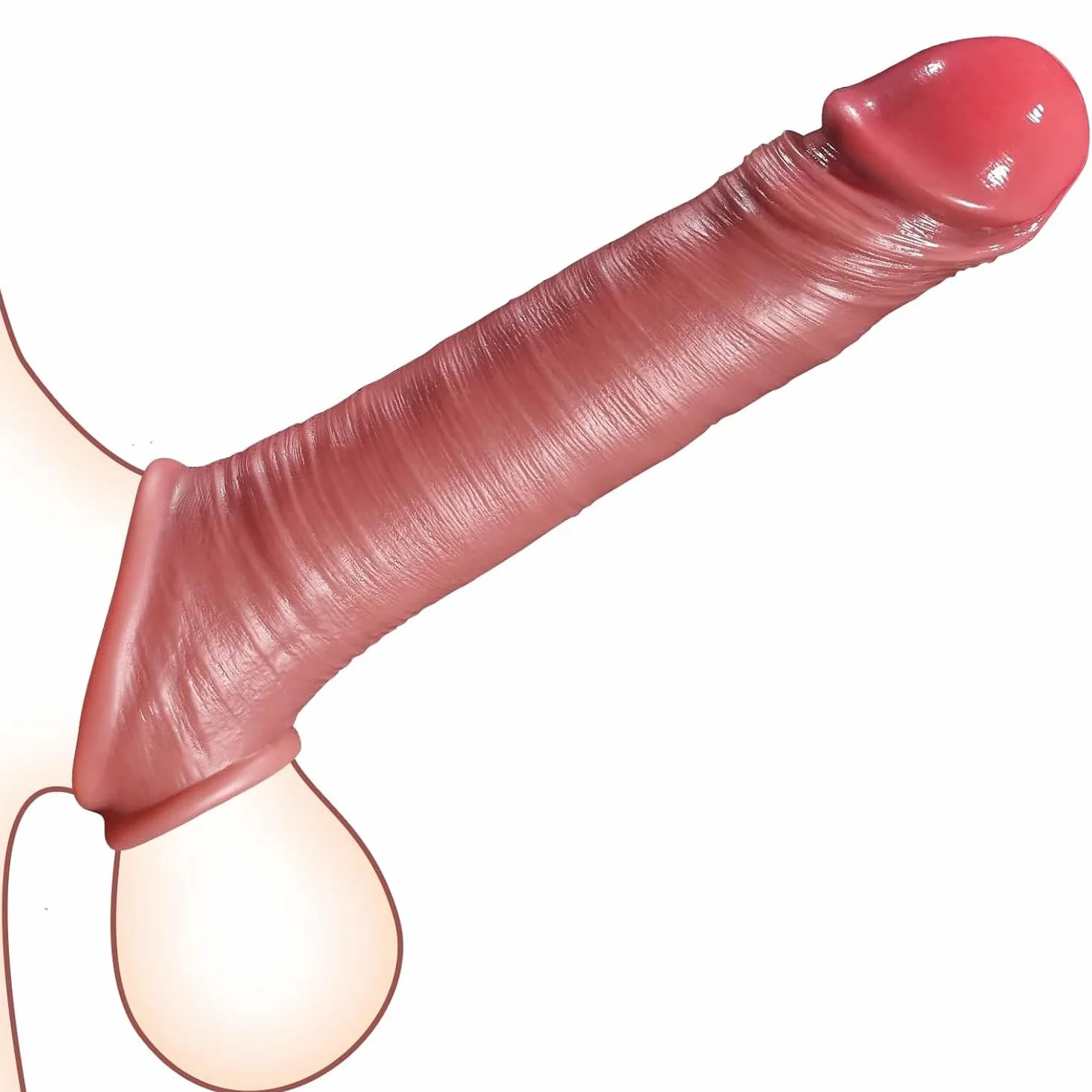 Guaina Pene con Anelli per Coppia, Silicone Penis Sleeve con Cock Ring Sex Toy per Uomo, per Guaine Prolunghe e l'ingrandimento del pene, Ritarda l'eiaculazione, Aumenta per L'erezione(YFBA-005)