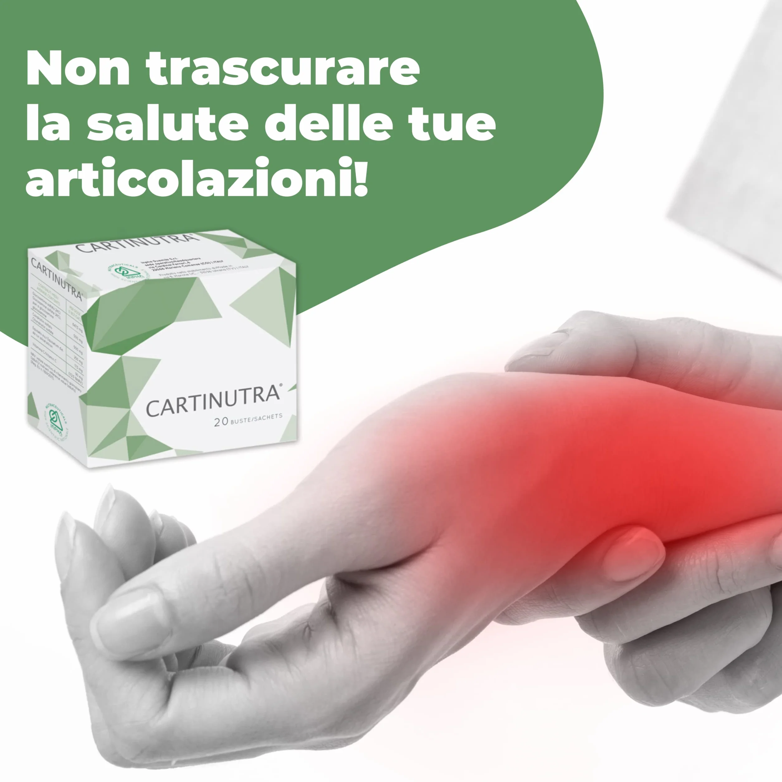 CARTINUTRA® Integratore Articolazioni e cartilagini con Glucosamina e Condroitin Solfato, Silicio Organico e Vitamina C ● Senza Glutine e naturalmente senza Lattosio ● 20 Bustine Gusto Tropical
