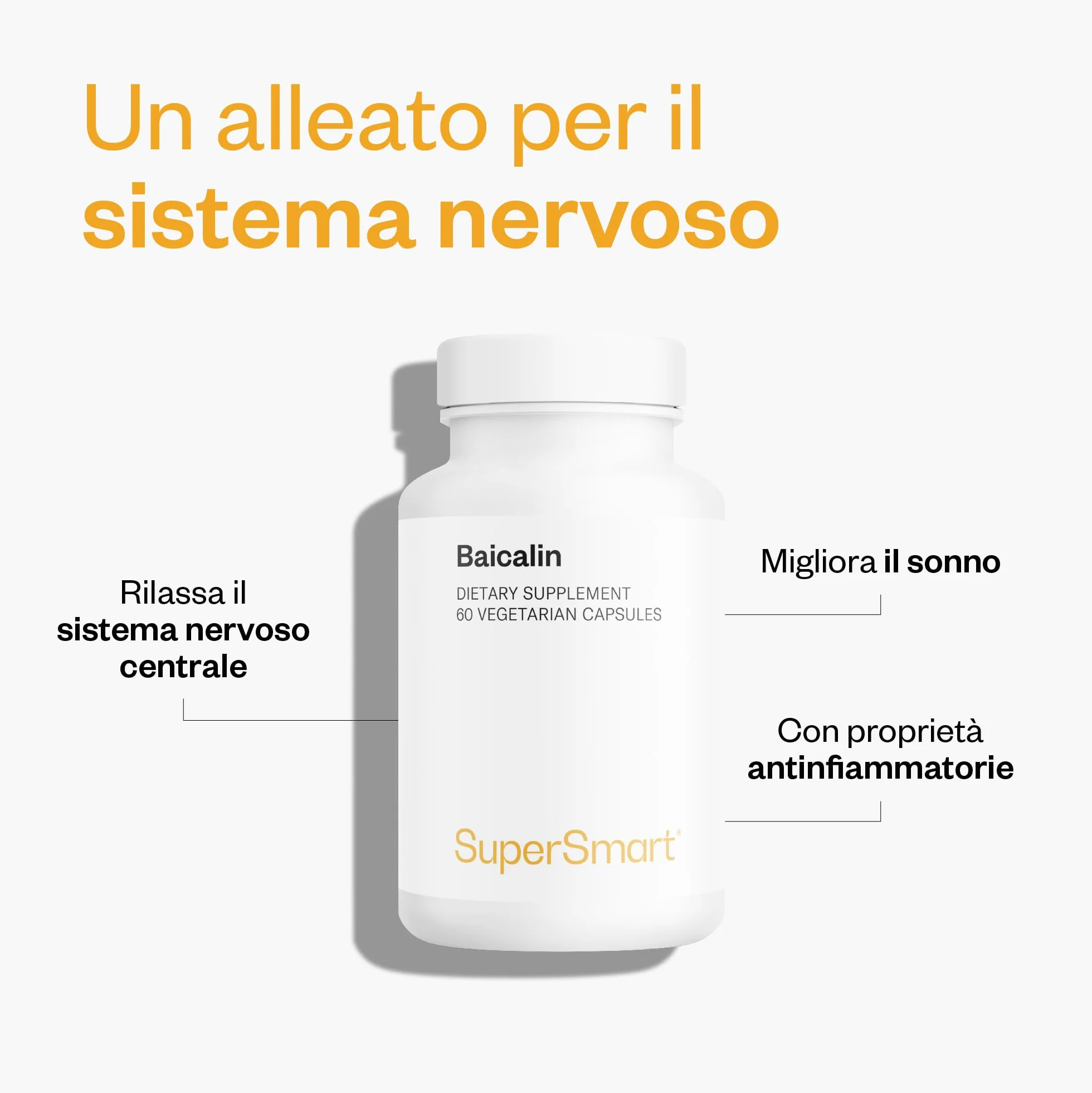 Supersmart Baicalin 500 mg integratore fegato disintossicante vegano