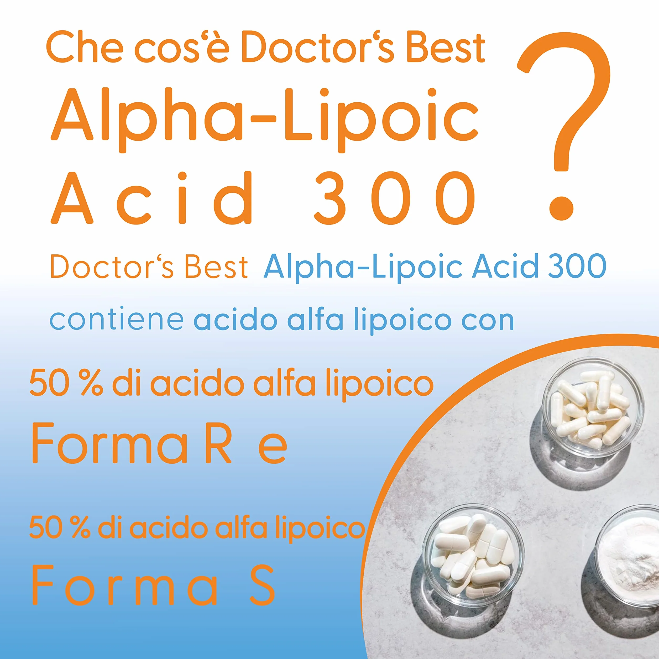 Doctor's Best Alpha-Lipoic Acid 300mg 180 Capsules Vegane Non GMO Gluten Free Soy Free
