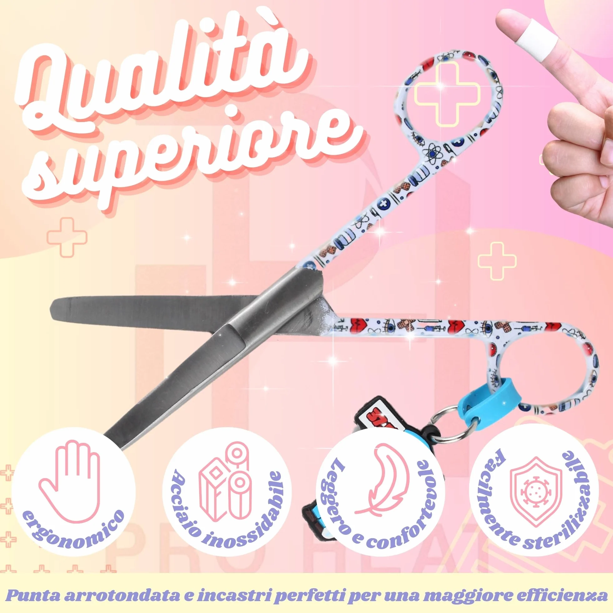 Forbici Infermiere Professionali Dritte per Bendaggio Ph Pro Heat