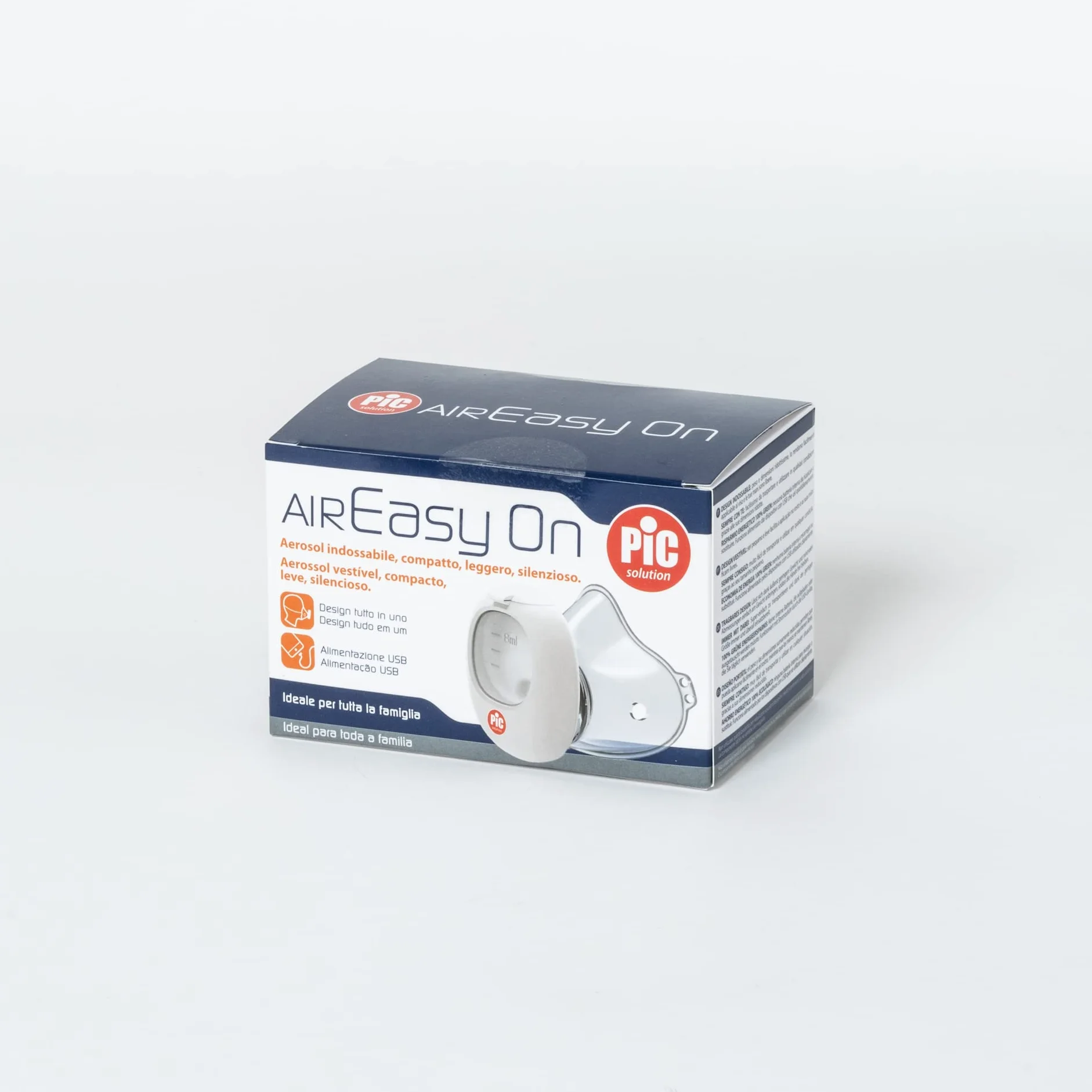Pic Solution AirEasy On Apparecchio aerosolterapia tecnologia mesh