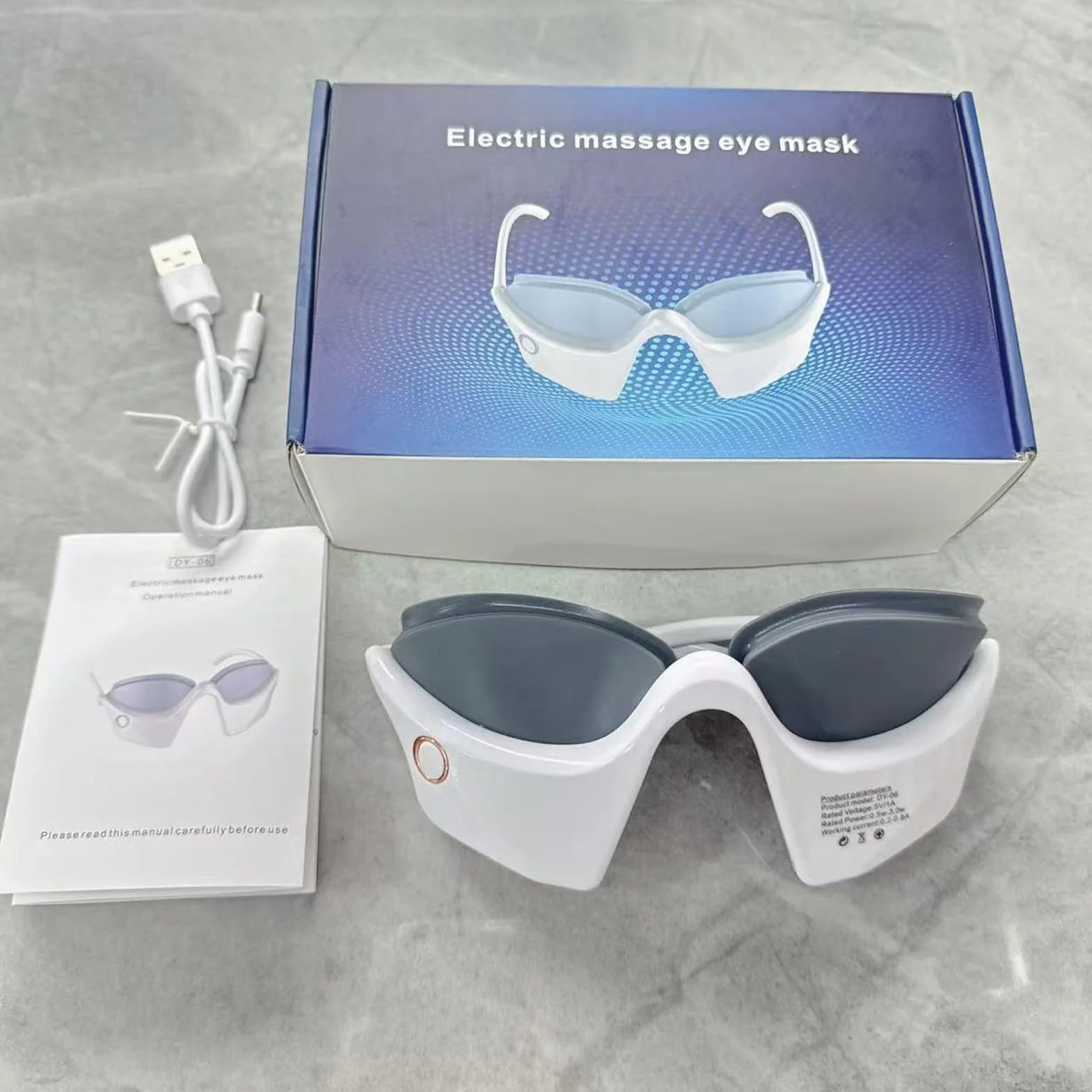Massager per occhi intelligente con calore, occhiali massaggianti riscaldati, maschera da sonno ricaricabile con timer smart 360°