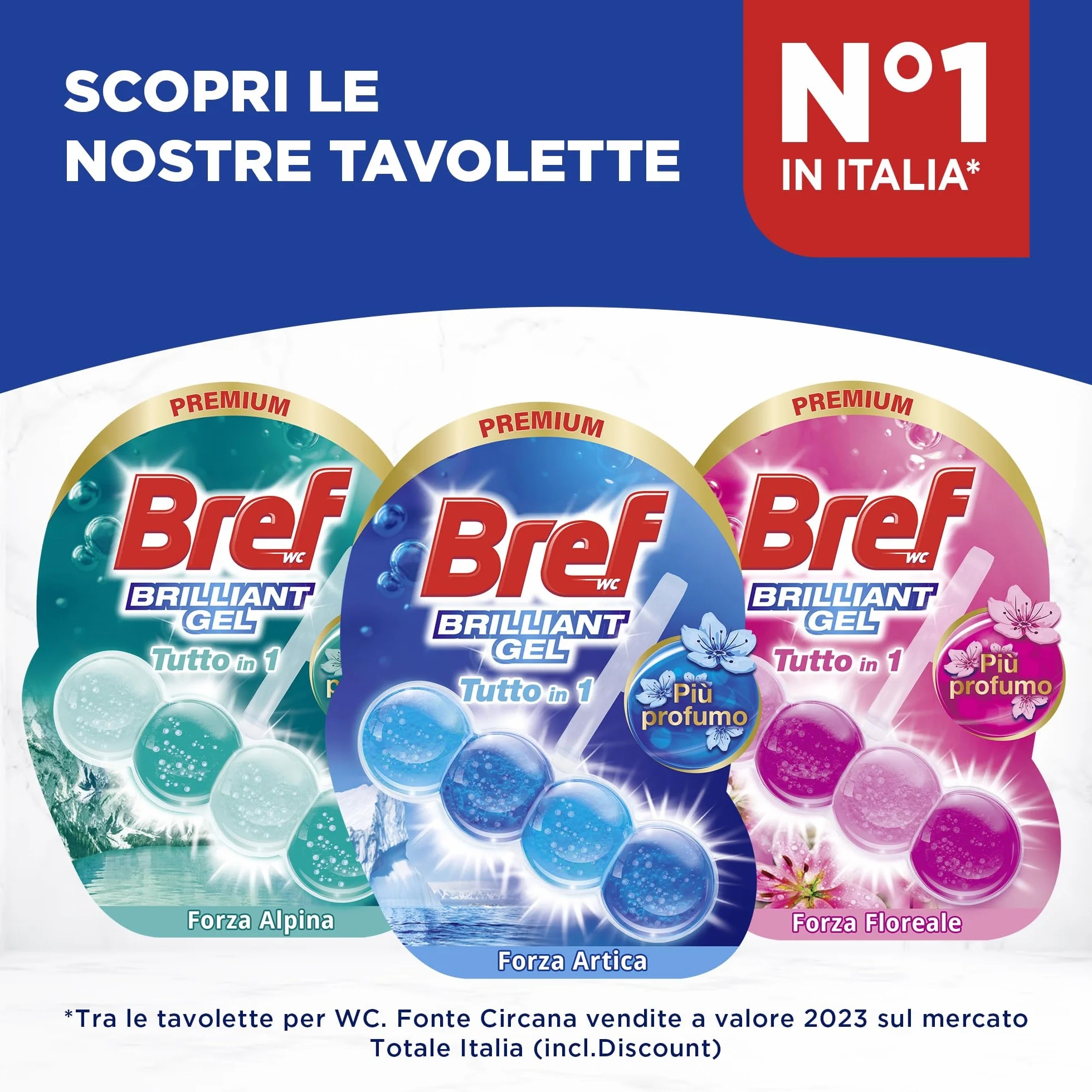 Bref Brilliant WC Forza Artica, 11 pezzi