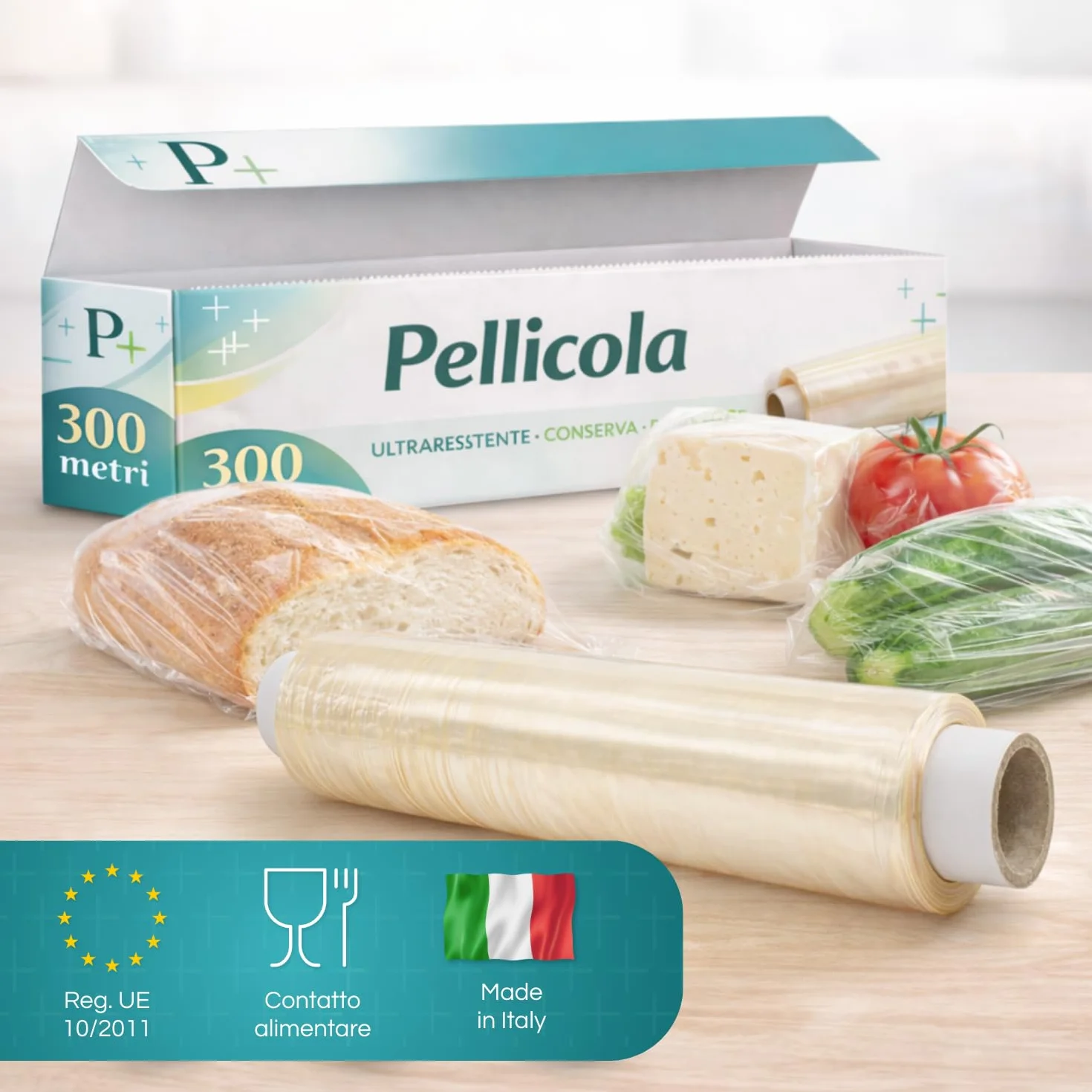 Virsus Pellicola Alimenti 300 Metri Rotolo Alimentare Professionale con Box