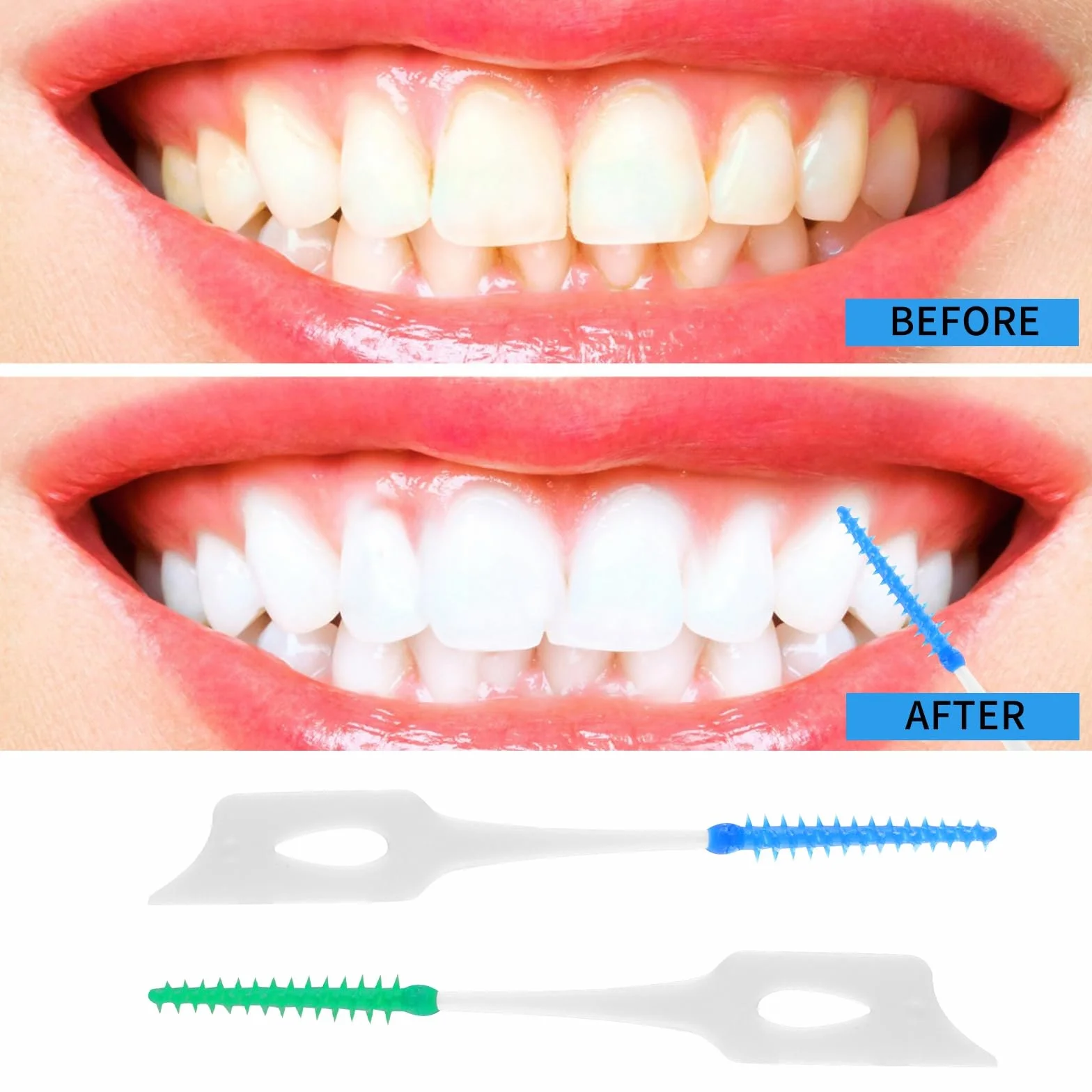 Scovolini dentali 200 Pezzi Scovolino Interdentale Silicone con Scatola Igiene Dentale