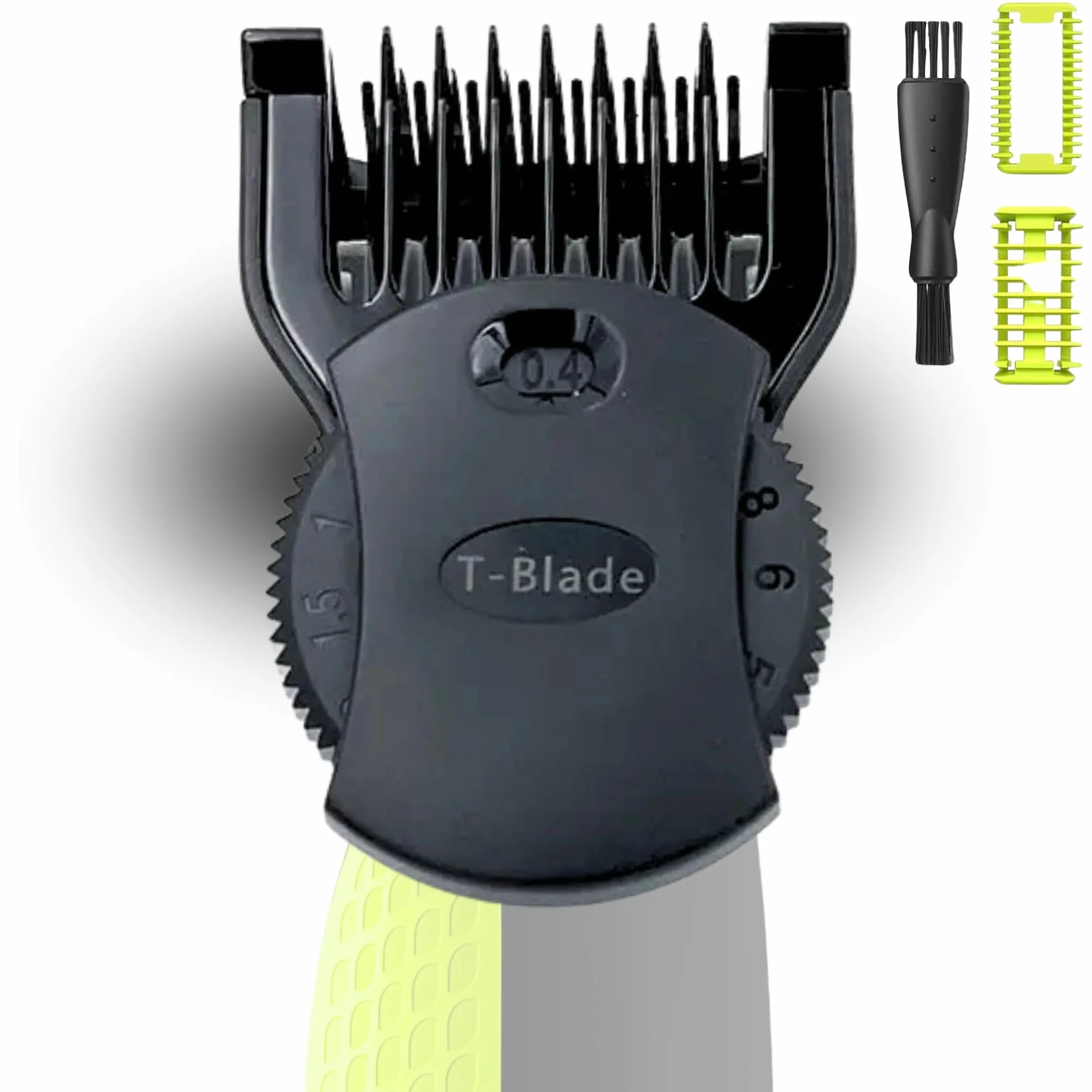Zoccolo brevettato V2 compatibile con One Blade Visage+Corpo QP2520,QP2530,QP2620,QP2630,QP27xx,QP28xx, con protezione pelle, pettine corpo, spazzola - Euipo Patent : 015048382-0001