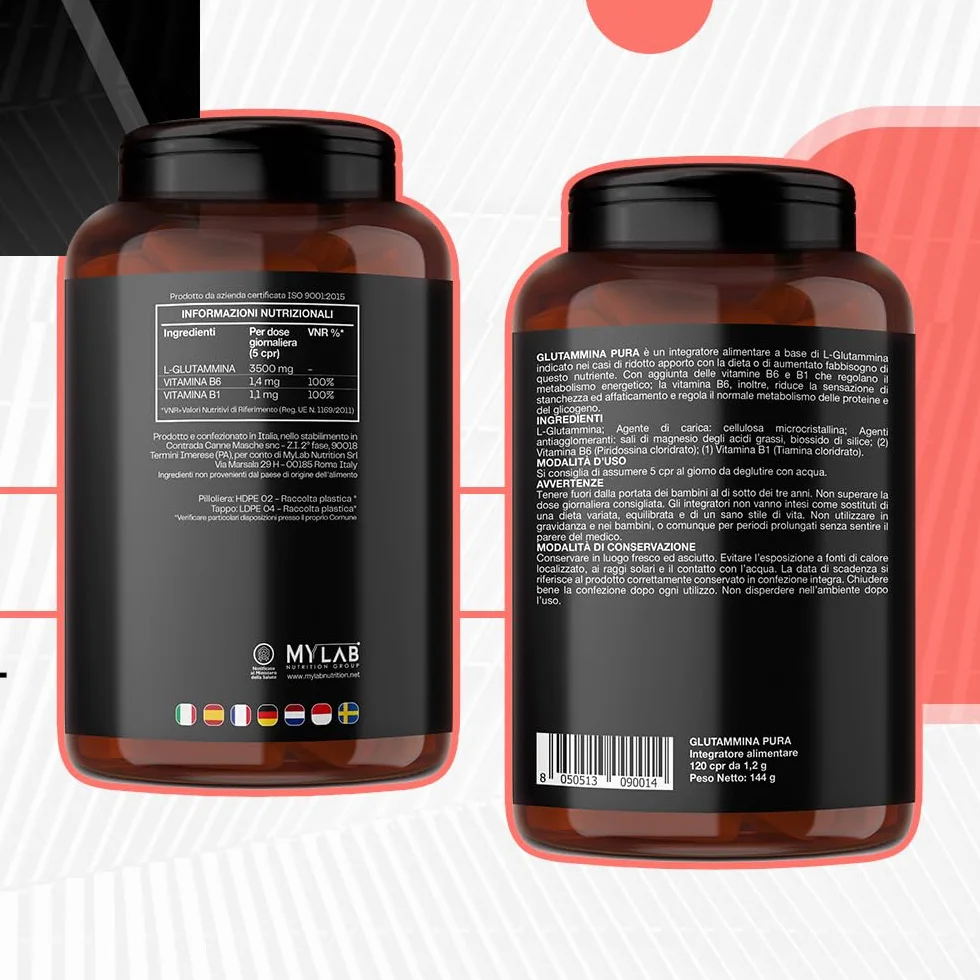 L-Glutammina Pura | Stimola aumento GH ormone della crescita | Diminuisce fatica post allenamento | Integratore di Glutamina Amminoacido Made in Italy | 120 compresse T-Rex Integratori