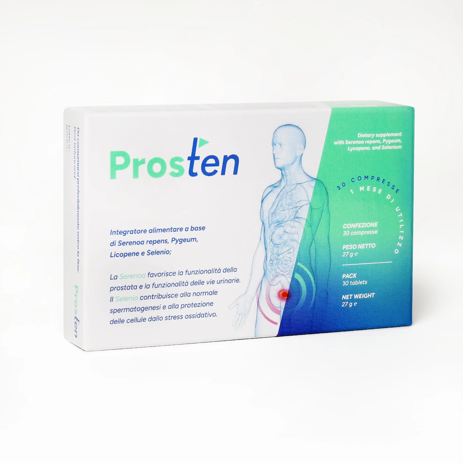 PROSTEN Integratore Prostata Uomo 30 Compresse Serenoa Repens Zinco Vitamina E